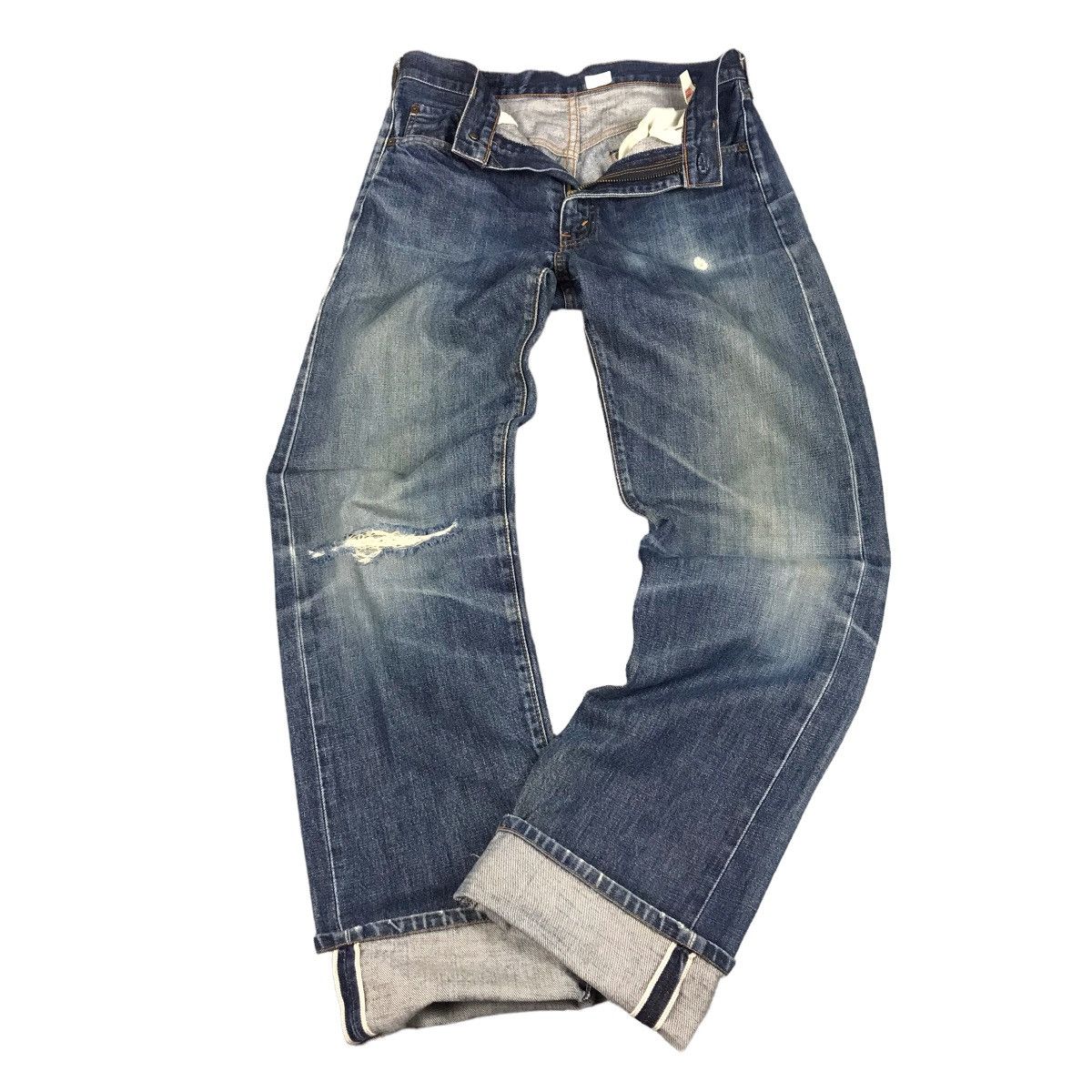 Japanese Brand × Levi's Vintage Clothing Levi’s 551Z Big E Selvadge Denim Distressed Jeans Pants Size US 30 / EU 46 - 1 Thumbnail