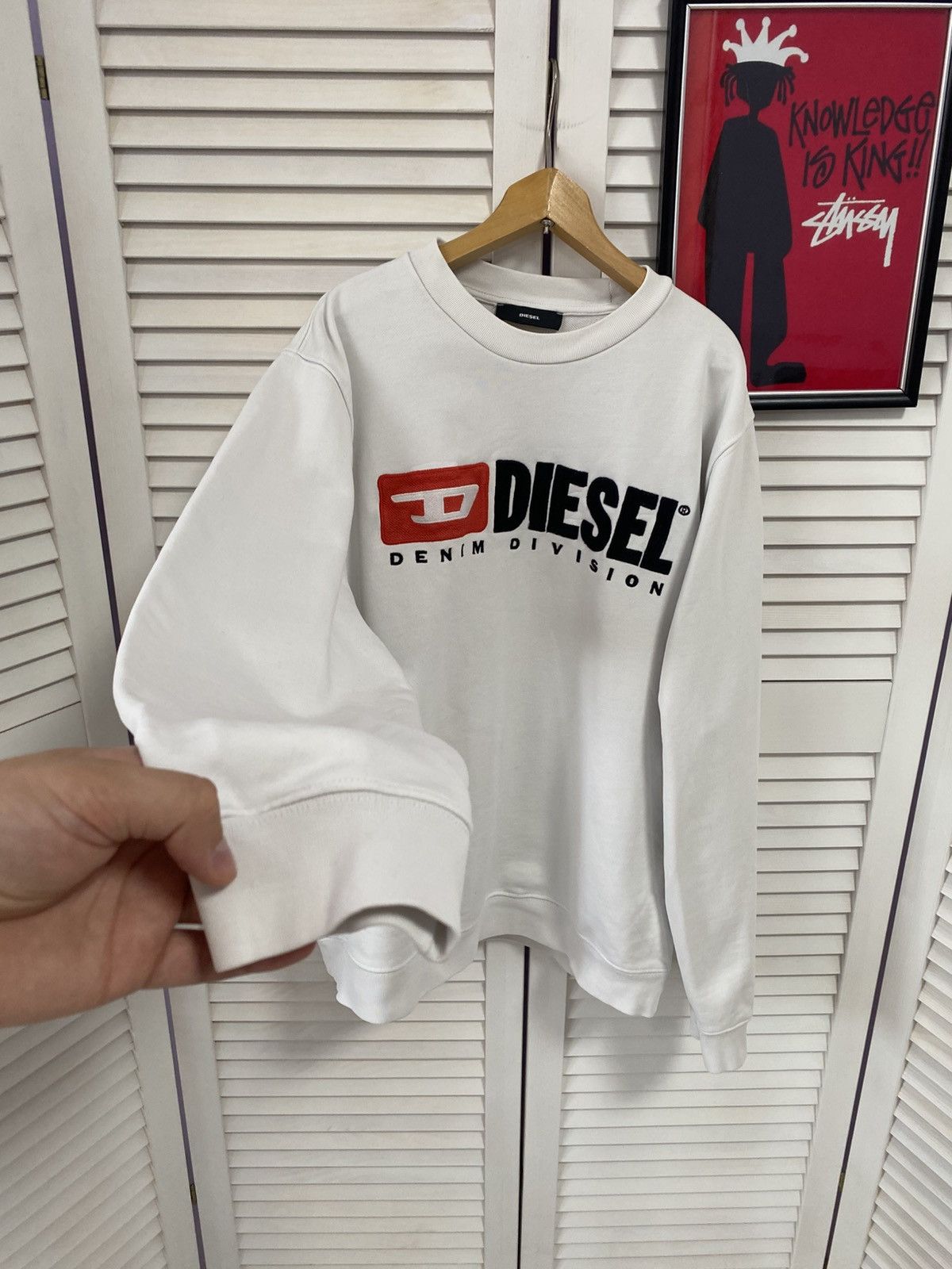 Diesel Vintage Sweater DIESEL Sweatshirt Denim Crewneck BIG LOGO Size US L / EU 52-54 / 3 - 4 Thumbnail