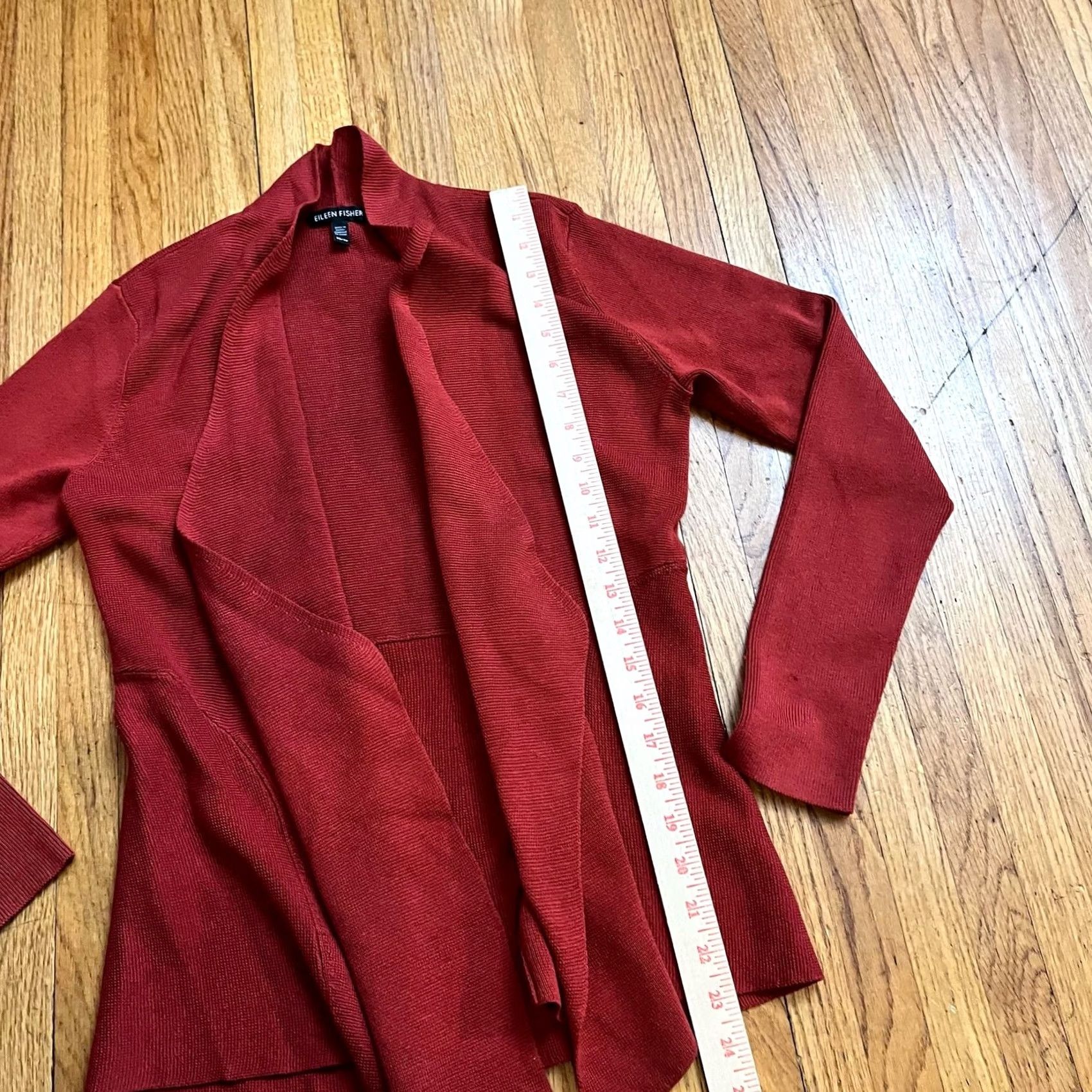 Eileen Fisher Eileen Fisher Womens XS Open Knit Cardigan Orange Red Size XS / US 0-2 / IT 36-38 - 6 Thumbnail