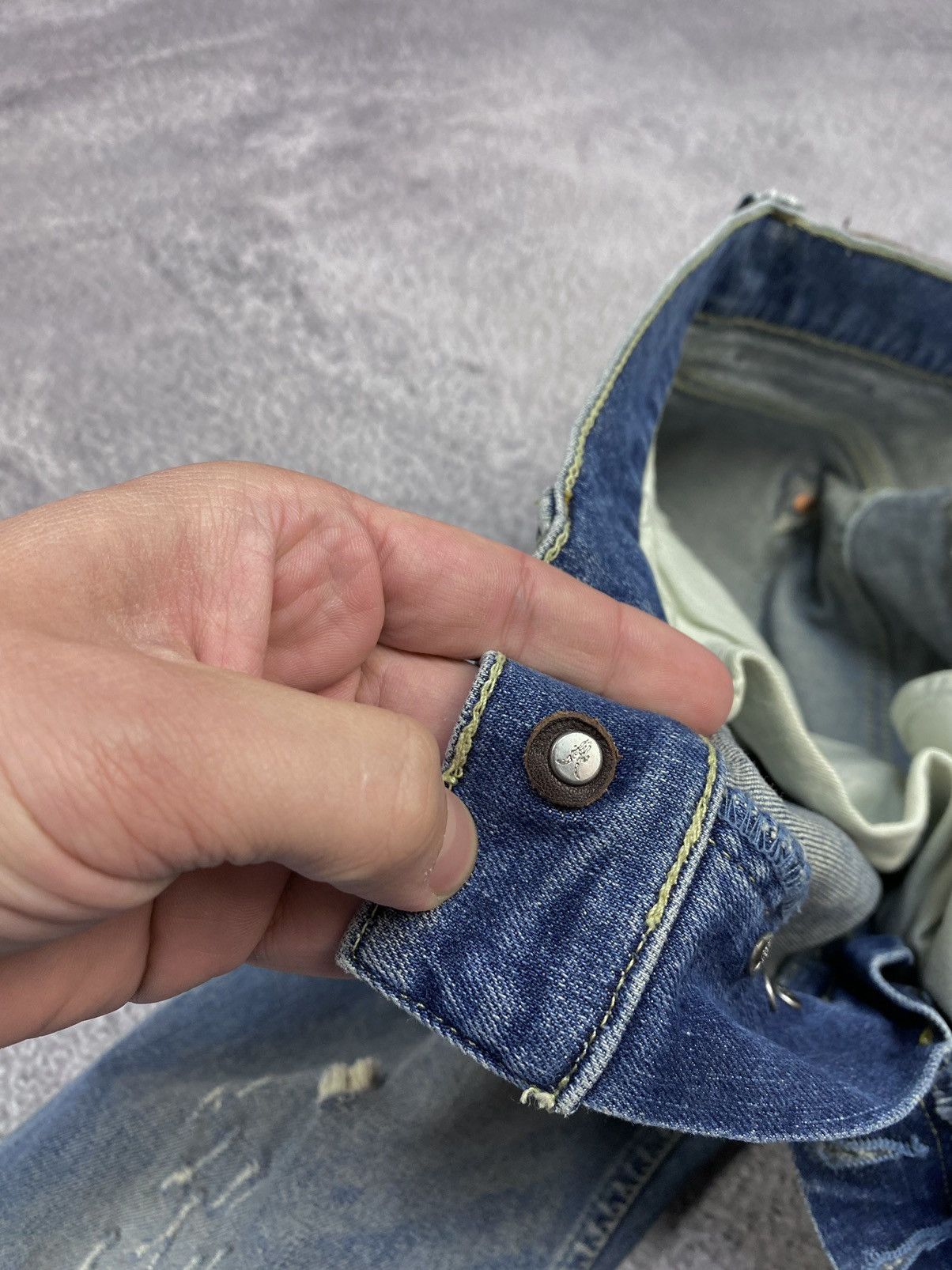 Allsaints AllSaints Dak Cigarette Blue Distressed Jeans Size US 30 / EU 46 - 13 Thumbnail