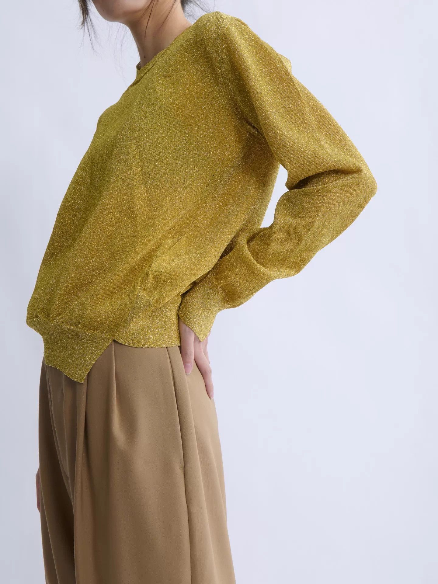 Junya Watanabe JUNYA WATANABE Metal Knit Asymmetric Matte Gold Top Size S / US 4 / IT 40 - 1 Thumbnail