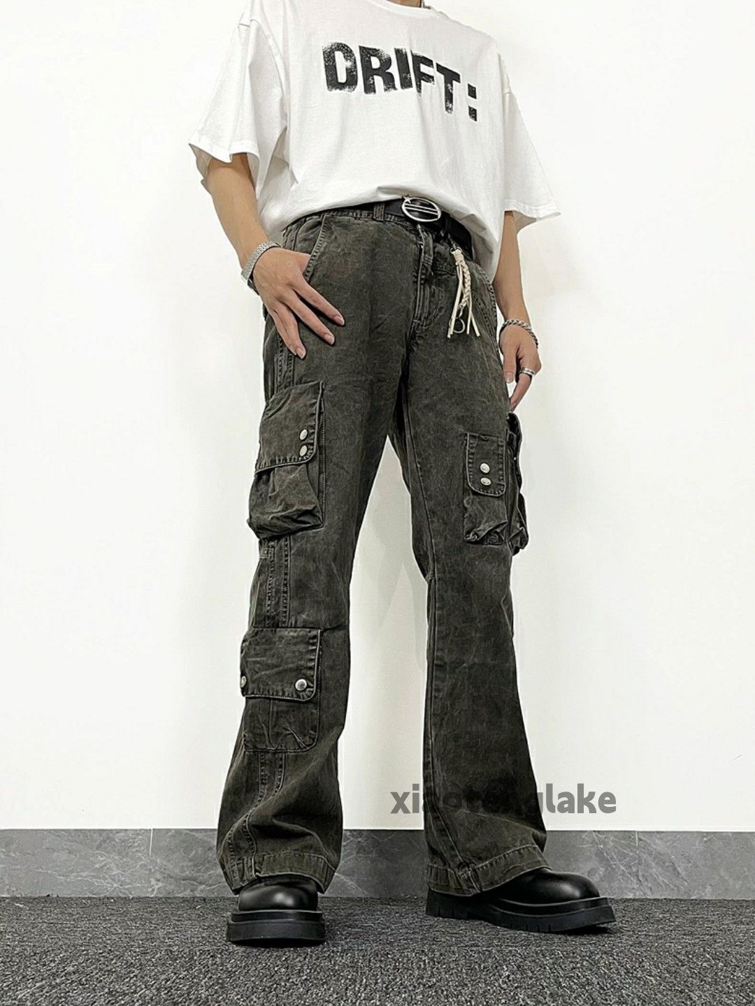Jean × Vintage washed faded cleanfit yuppie bootcut grunge cargo jeans Size US 32 / EU 48 - 3 Thumbnail