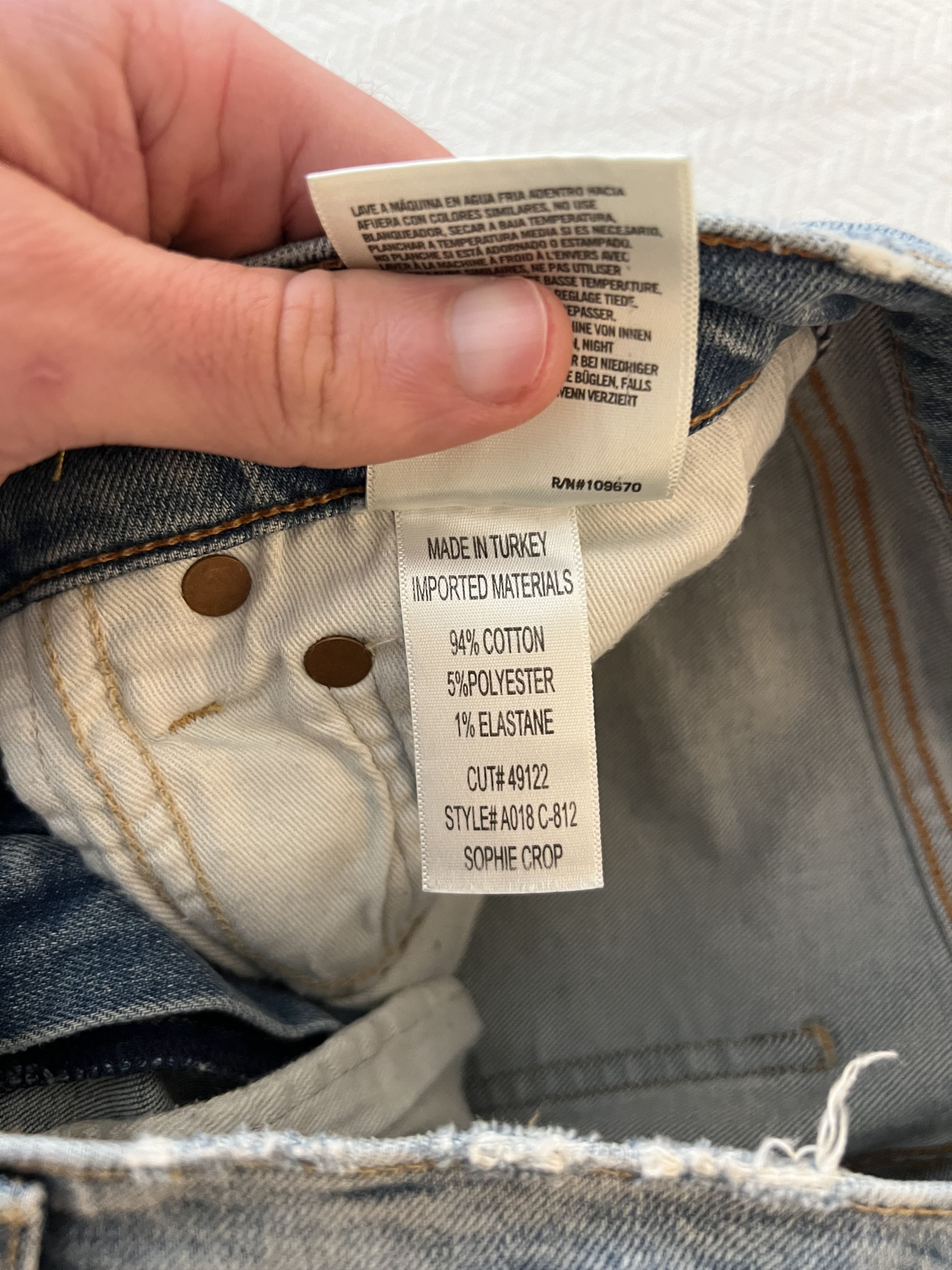 Agolde Agolde Sophie Crop High Waisted Ripped Ankle Jeans Size 26" / US 2 / IT 38 - 9 Thumbnail
