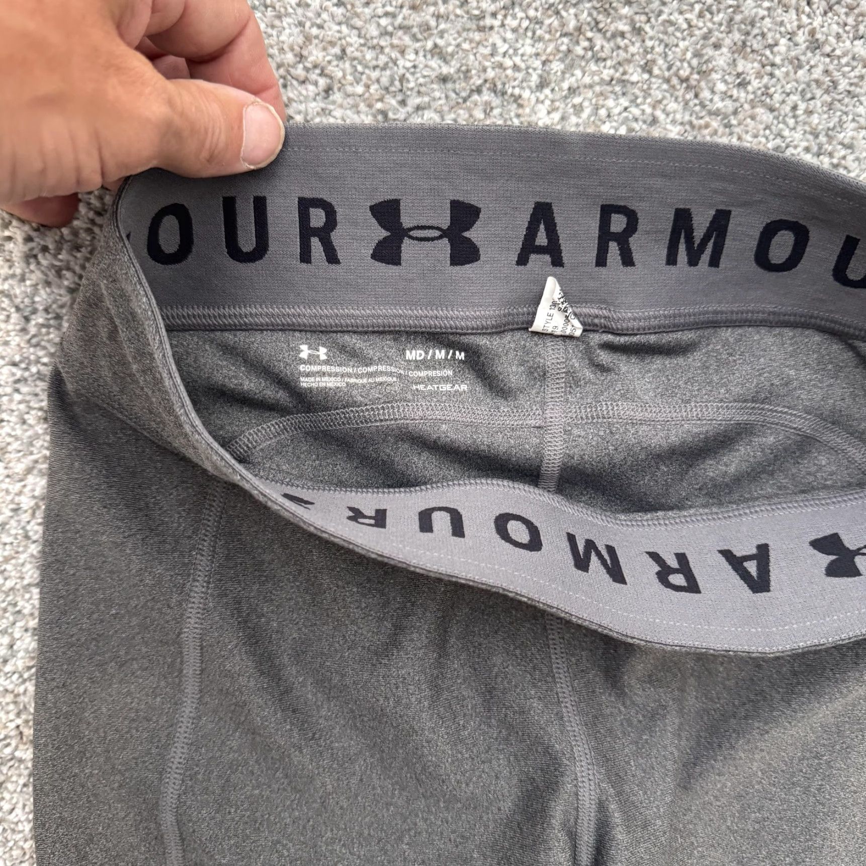 Under Armour Under Armour HeatGear Compression Crop Leggings Womens M Gray Athletic Pants Size 32" / US 10 / IT 46 - 7 Thumbnail