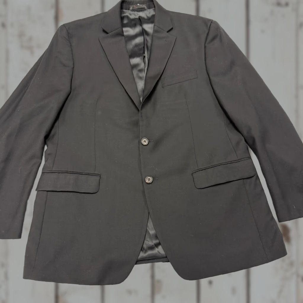 Ralph Lauren VINTAGE Lauren Ralph Lauren Suit Jacket Mens 42R Black 100% Wool Two Button Formal Size 42R - 1 Thumbnail