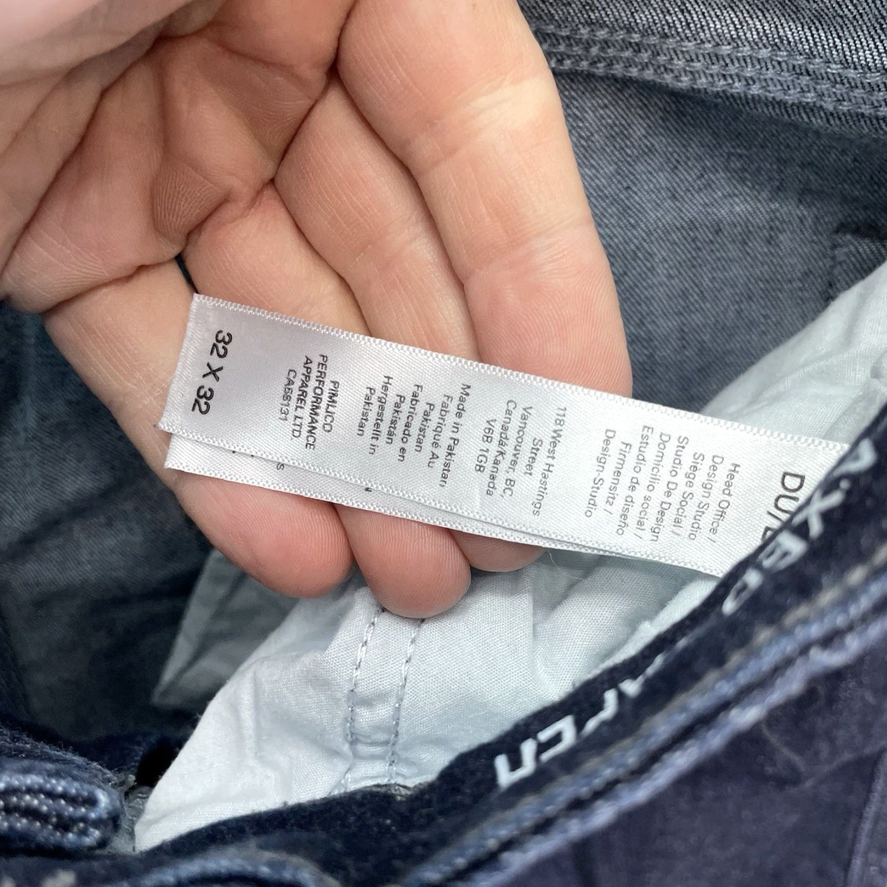 DUER DU/ER Jeans Mens 32x28 l2X Relaxed Taper Stretch Denim Dark Blue 5-Pocket Logo City USA Mens Size US 32 / EU 48 - 5 Thumbnail
