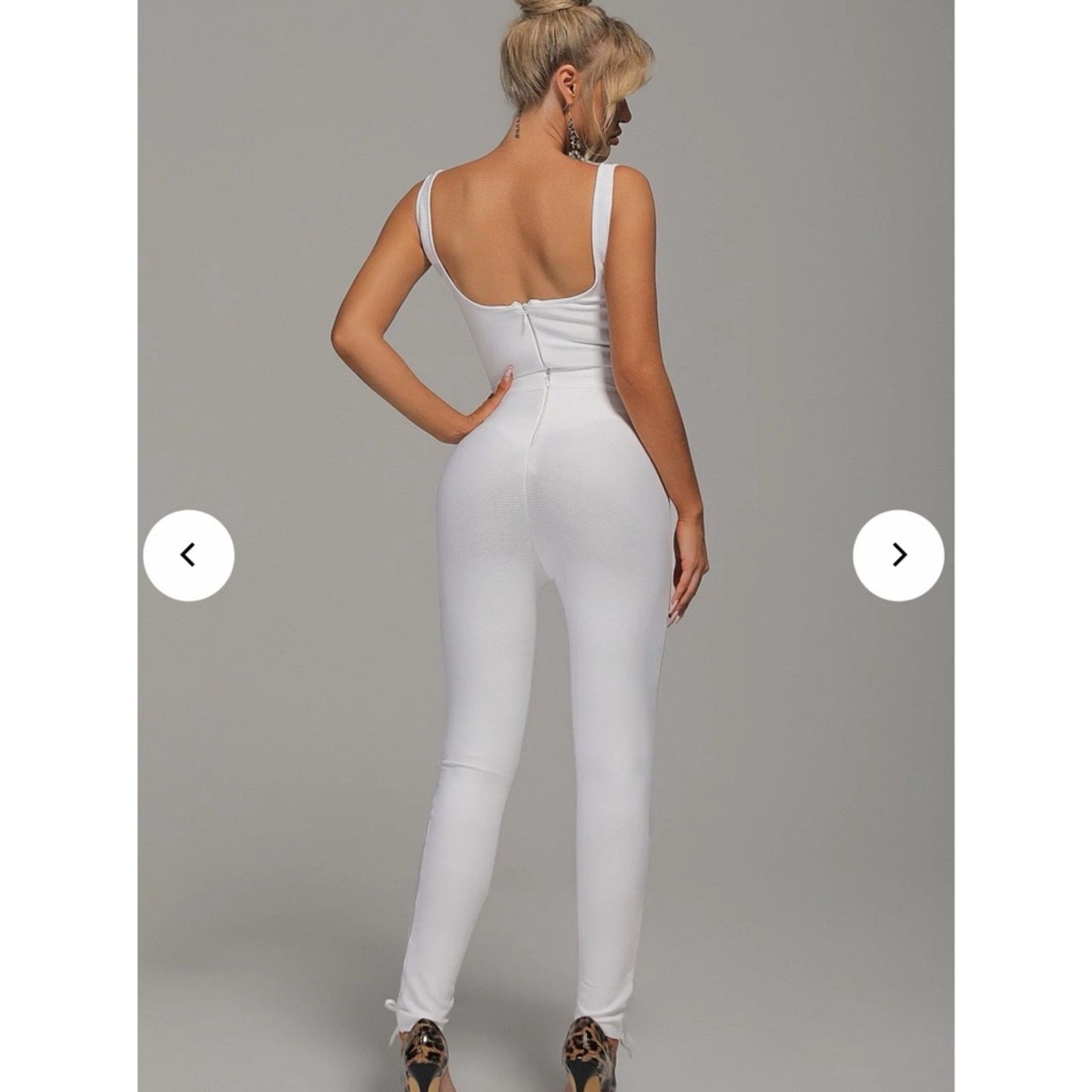 Other New Y2K Vacation White Lace-Up High-Waist Jumpsuit size S Size S / US 4 / IT 40 - 3 Thumbnail