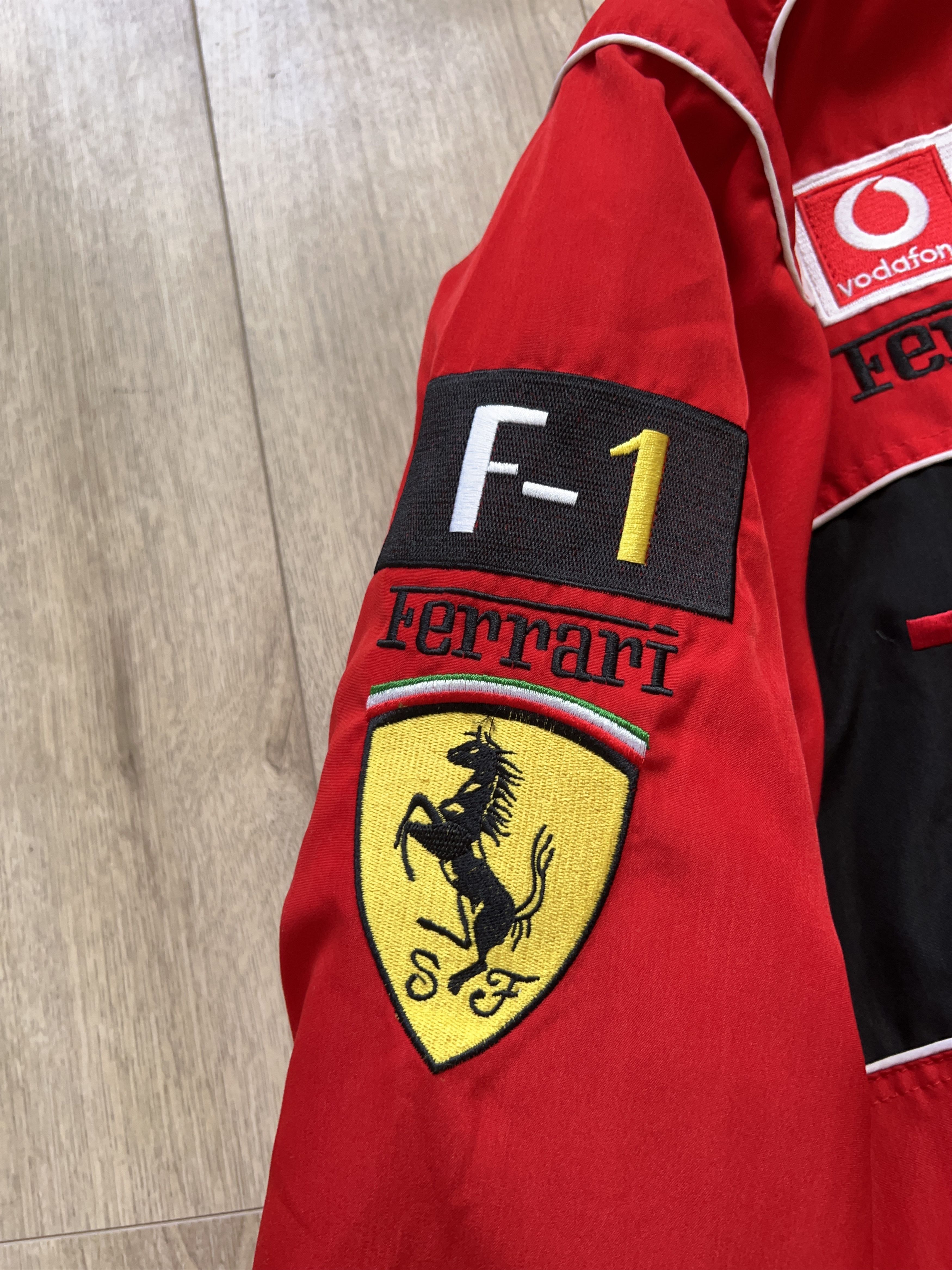Ferrari × Formula 1 Mens Big Logo Embroidery Racing Jacket Zip Red Driver Coat Size US XL / EU 56 / 4 - 10 Thumbnail