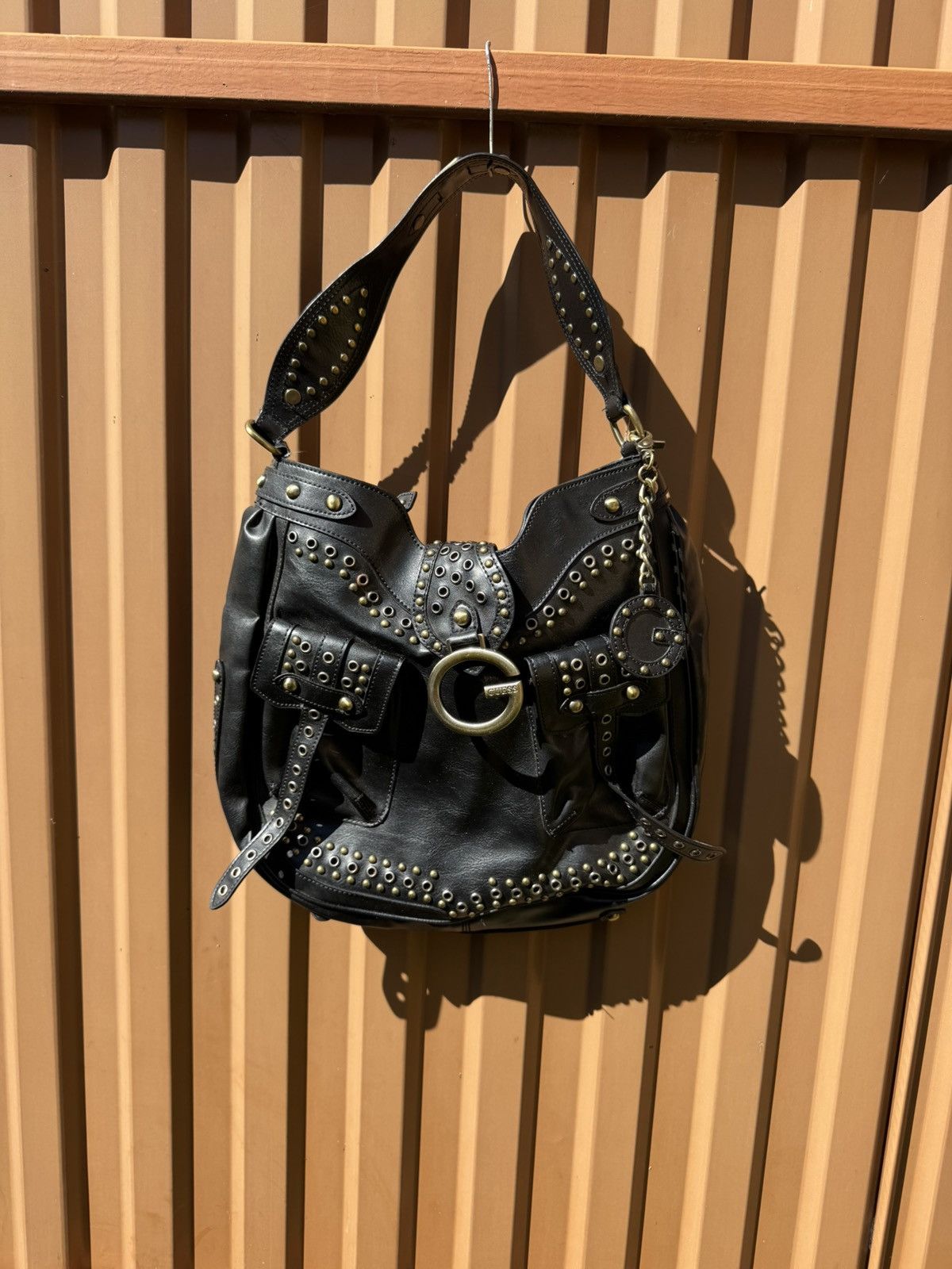 Guess Rare Guess Leather Studded Y2k Shoulder Bag Size ONE SIZE - 2 Thumbnail