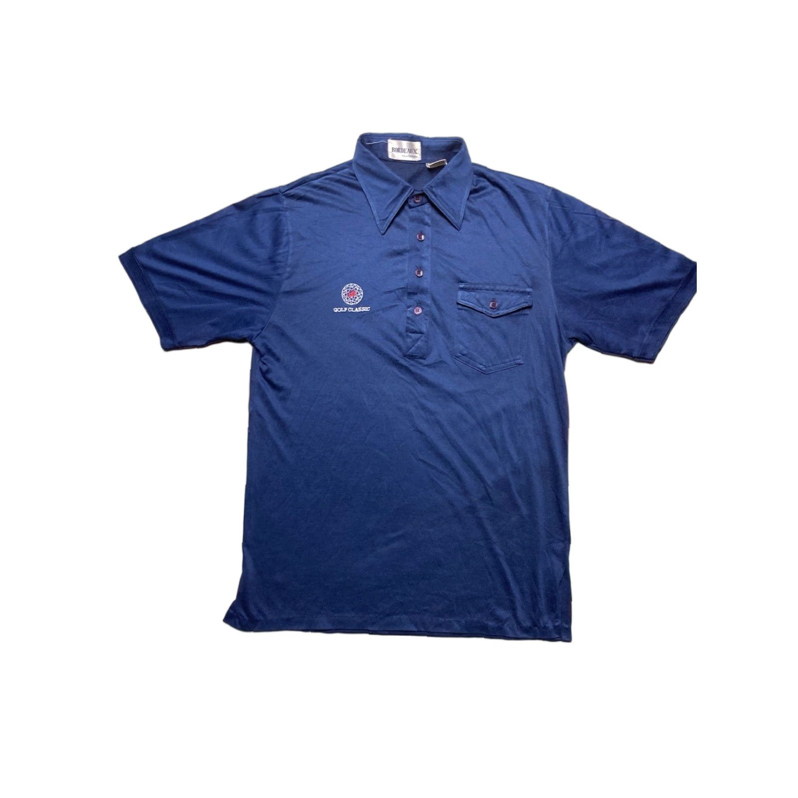 Vintage VINTAGE Golf Polo Shirt 80s Navy Blue Bordeaux Medium Men Short Sleeve Classic Blue Polo M Mens Size US M / EU 48-50 / 2 - 1 Thumbnail