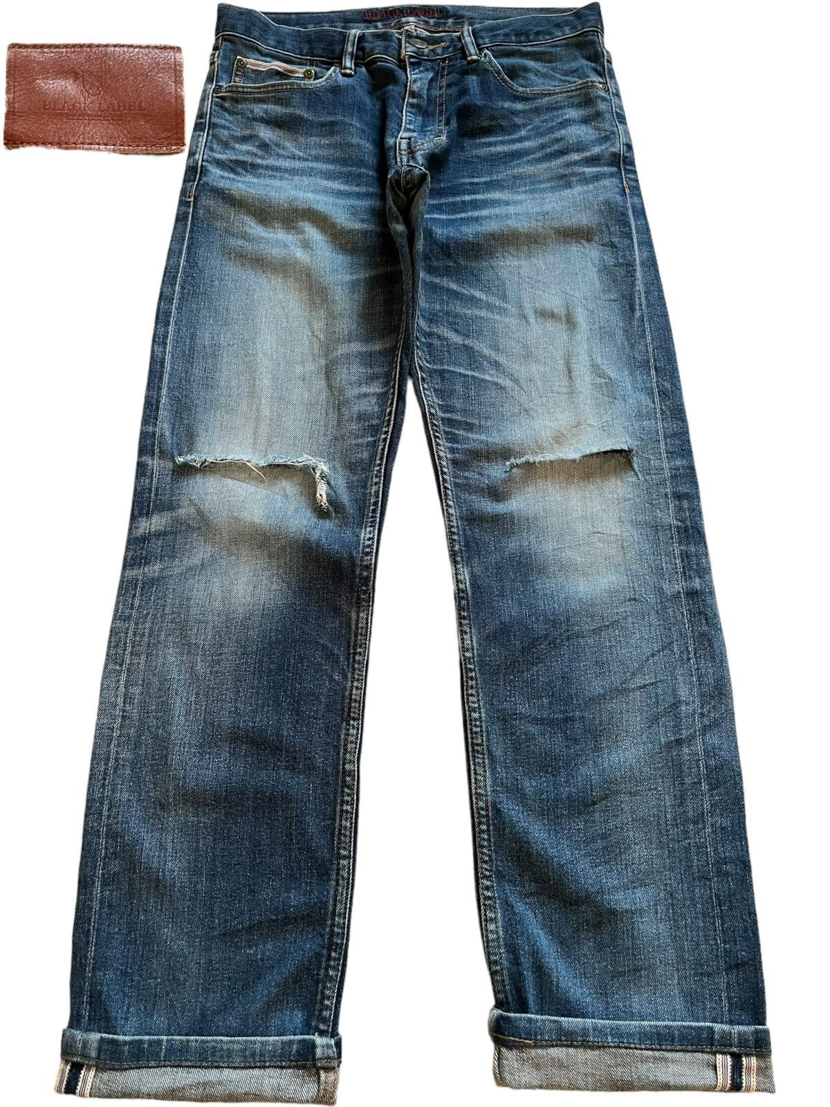 Black Label × Japanese Brand SALES🔥Vintage Black Label Selvedge Distress Jeans Size US 29 - 1 Thumbnail