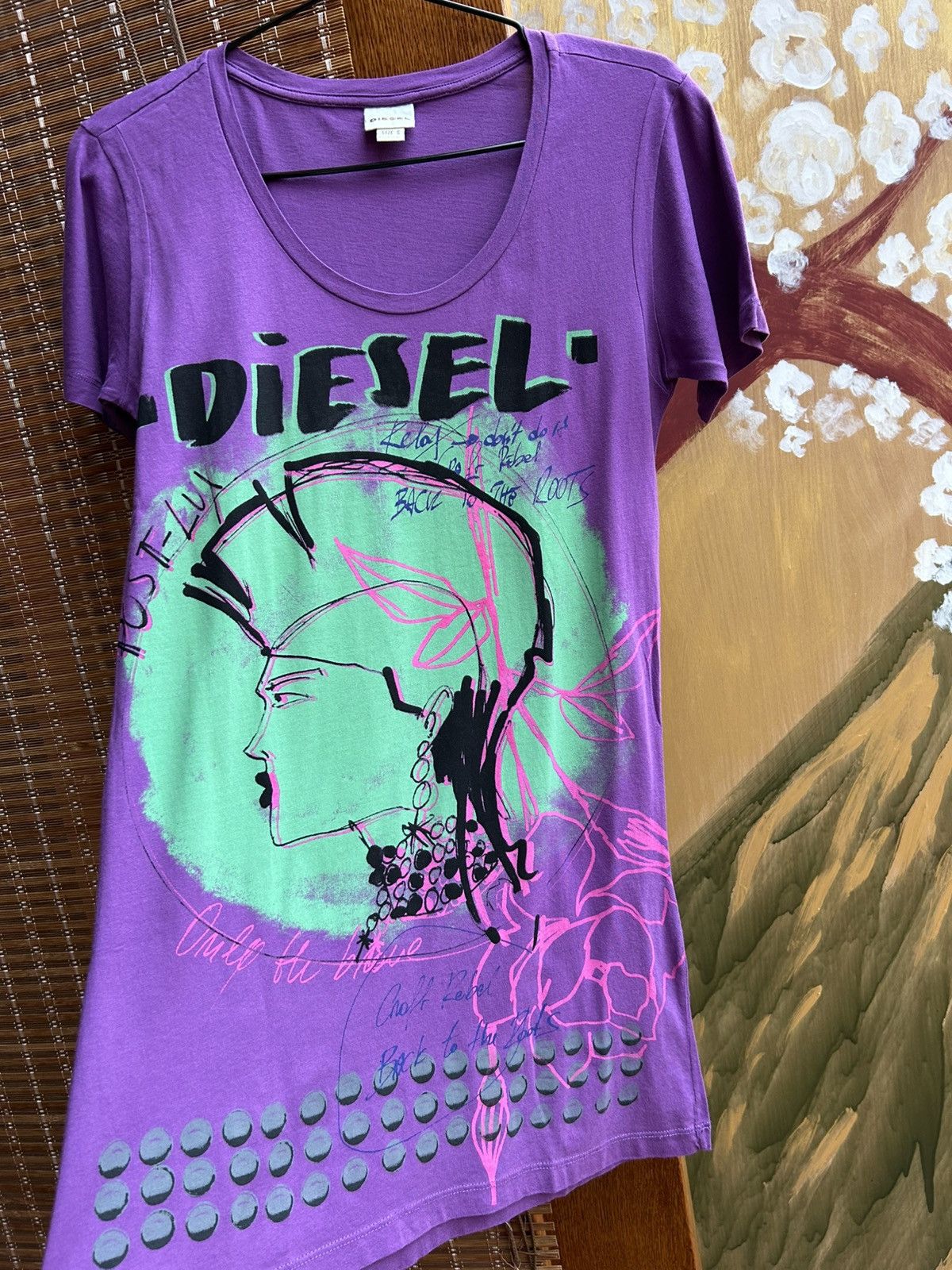 Diesel Y2K Diesel Punk Girl Logo Black Printed T-Shirt Size S Size S / US 4 / IT 40 - 4 Thumbnail