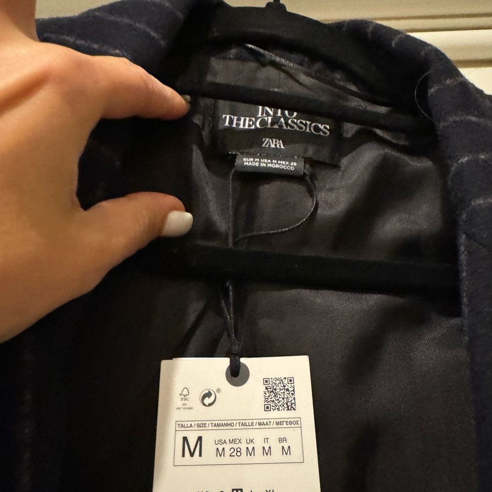 Zara NWT ZARA LIMITED EDITION WOOL BLEND BLAZERNAVY BLUE SIZE M Size M / US 6-8 / IT 42-44 - 7 Thumbnail
