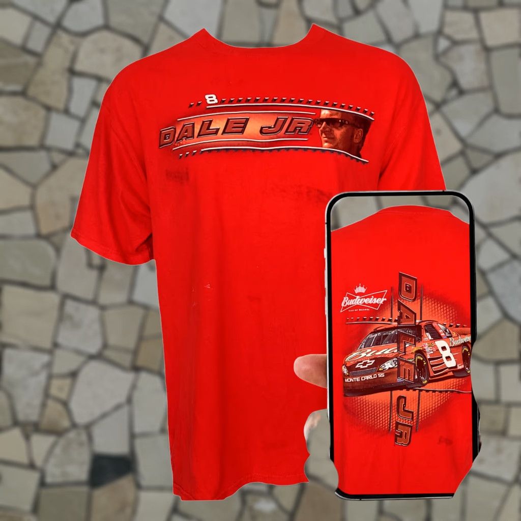 Chase Authentics VINTAGE Chase Authentics Dale Jr Racing T-Shirt XL Red 100% Cotton NASCAR Vintage Shirt Mens Size US XL / EU 56 / 4 - 1 Thumbnail