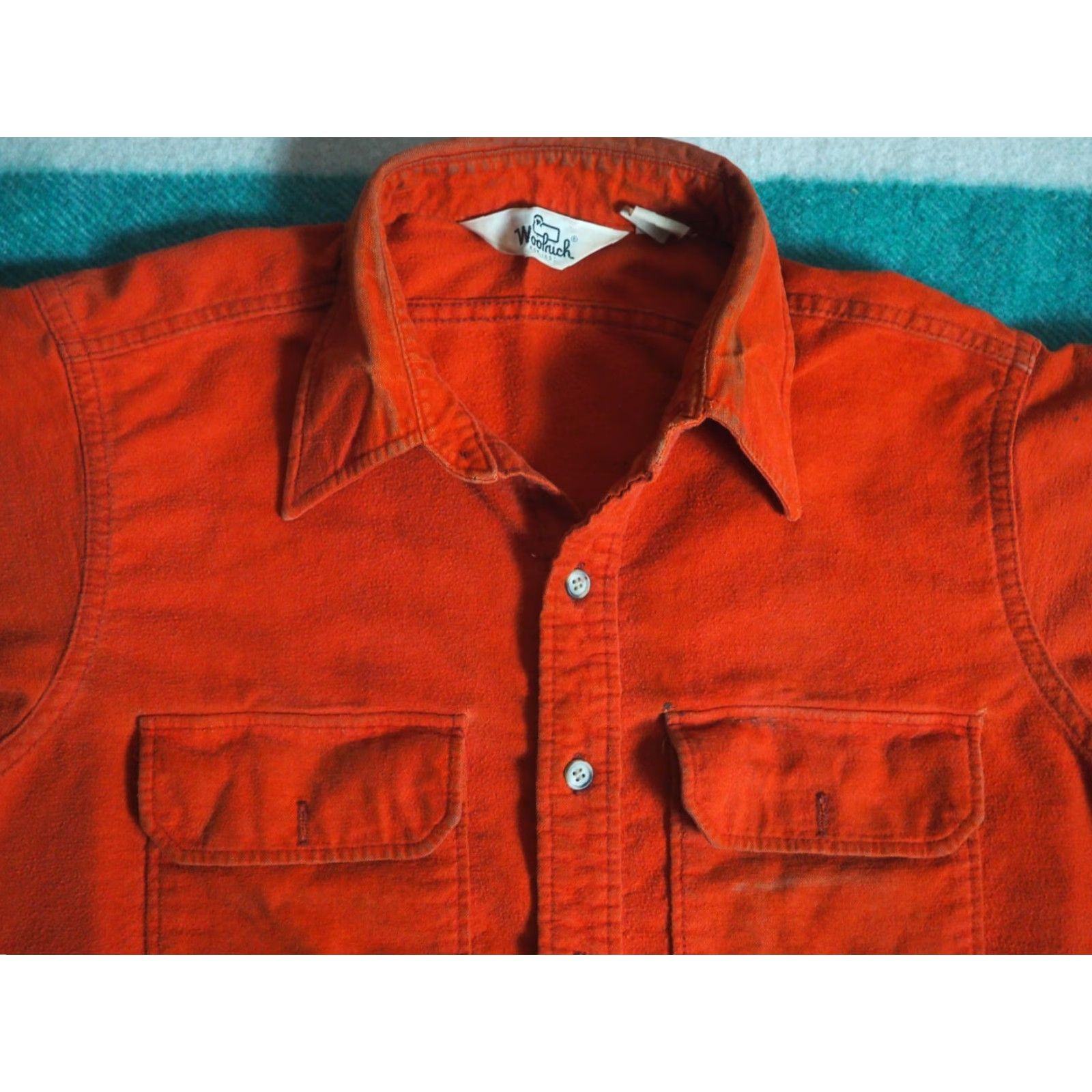 Vintage VTG Woolrich 70s Button-Up Shirt Grunge Chamois Outdoor Burnt Orange M Woolrich Men’s Regular Long Sleeve Cotton Cotton? Size US M / EU 48-50 / 2 - 2 Thumbnail