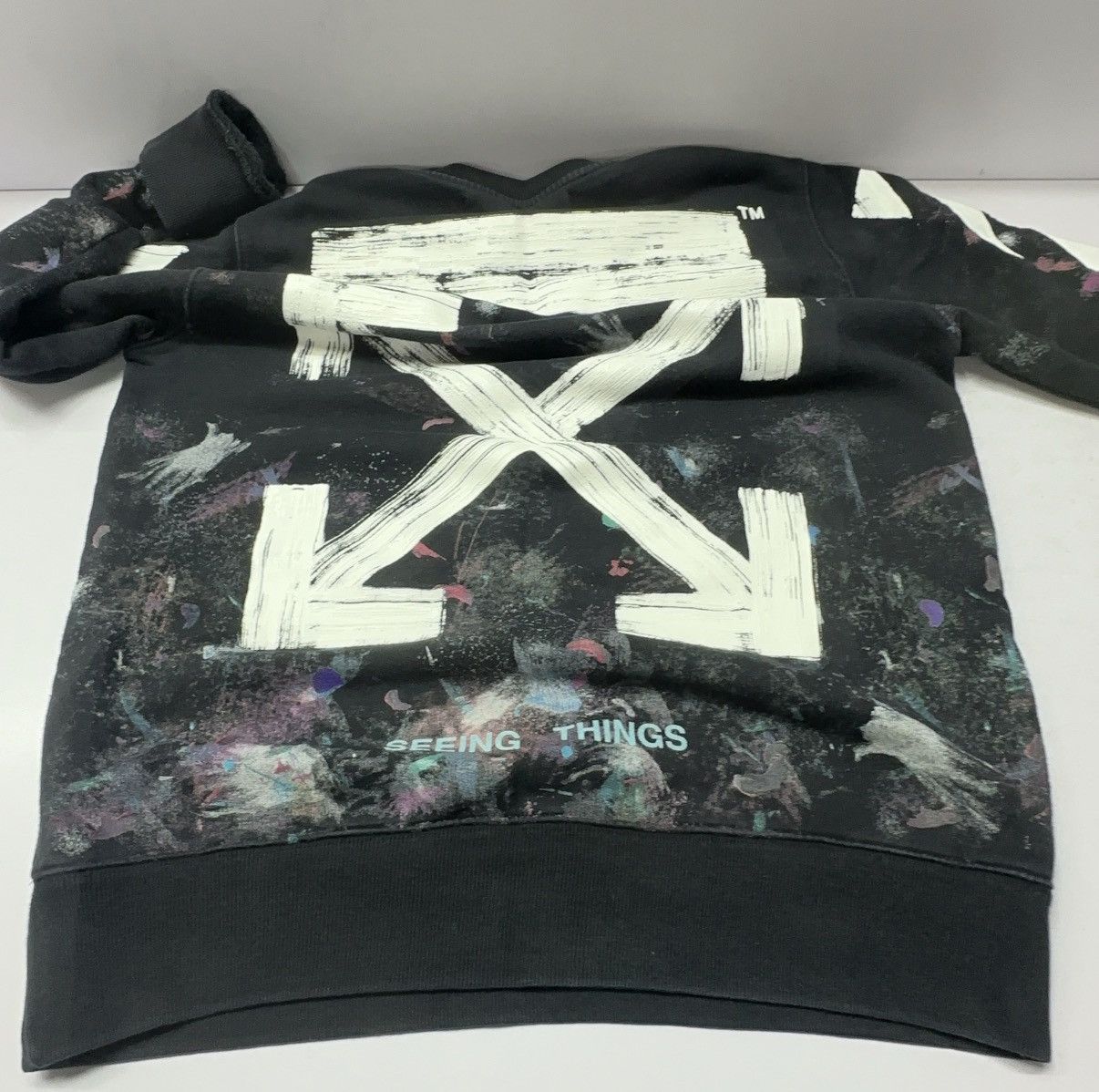 Off-White Off-White Diagonal Galaxy Brushed crewneck sweatshirt Size US S / EU 44-46 / 1 - 6 Thumbnail