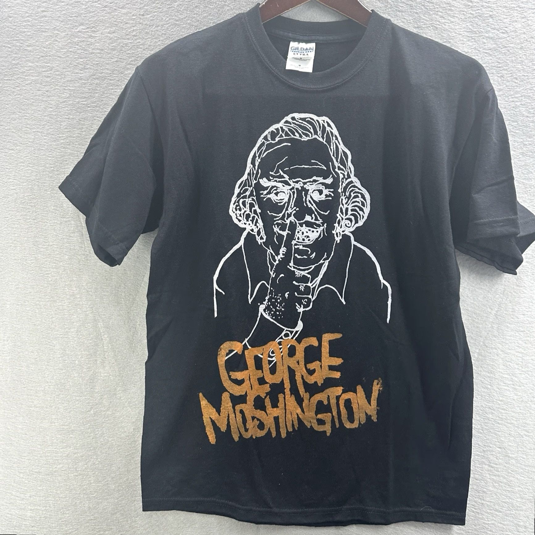 Gildan VINTAGE George Moshington Shirt Mens M Black 1990s Punk Grunge Band Tee Nike? Size US M / EU 48-50 / 2 - 2 Thumbnail