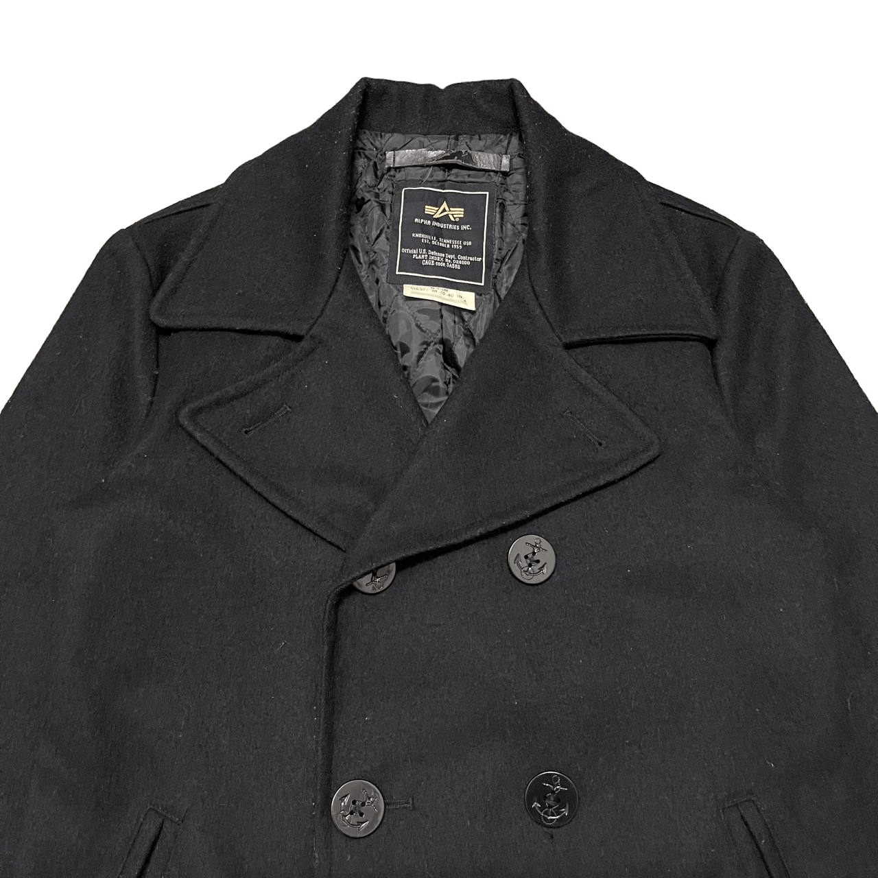 Alpha Industries Vintage Alpha Industries Wool Coat Double Breasted Size US M / EU 48-50 / 2 - 2 Thumbnail
