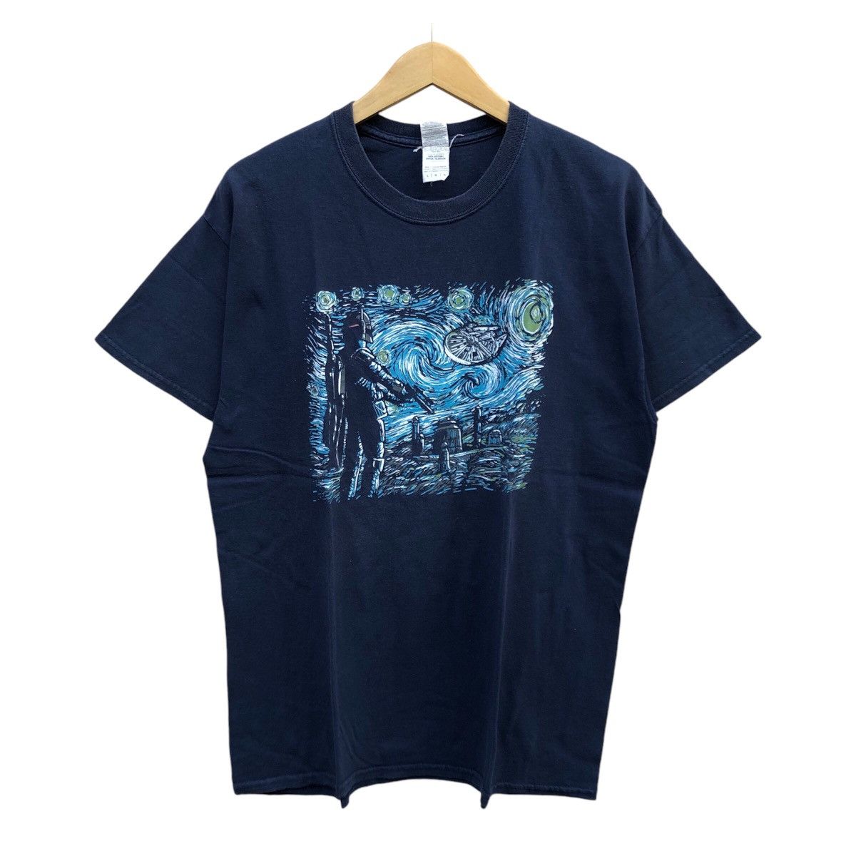 Vintage Parody art Van Gogh "Starry Wars" Tee Size US L / EU 52-54 / 3 - 1 Thumbnail