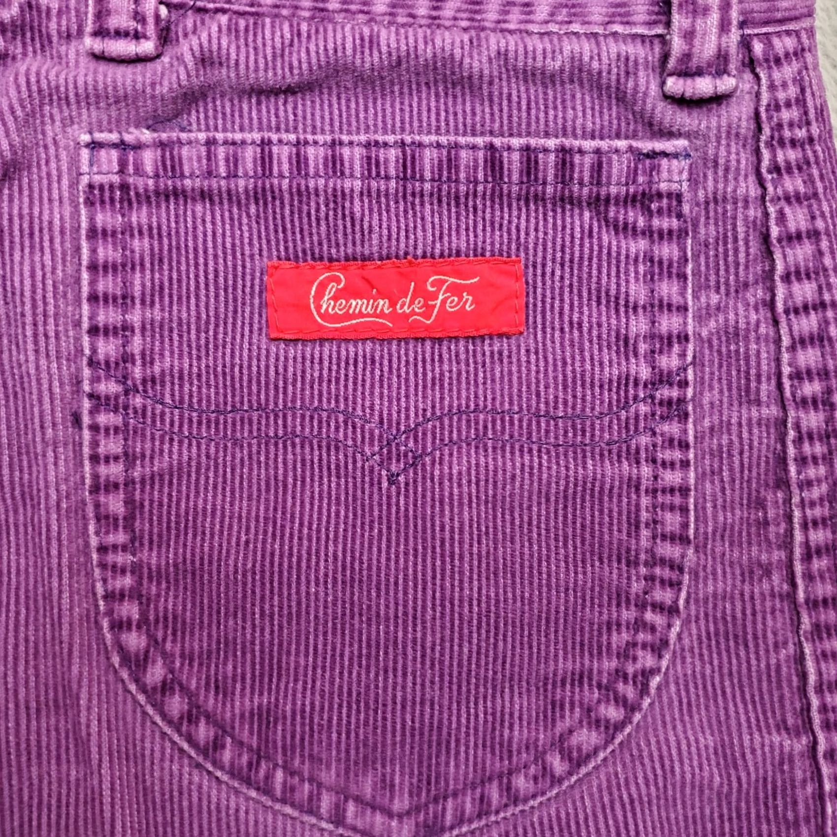 Etro VINTAGE Chemin De Fer Pants Womens 25x30 Purple Corduroy Casual 70s Retro Casual Pants Womens 25 Purple Corduroy 70s USA University Womens Size 42" / US 20 - 6 Thumbnail