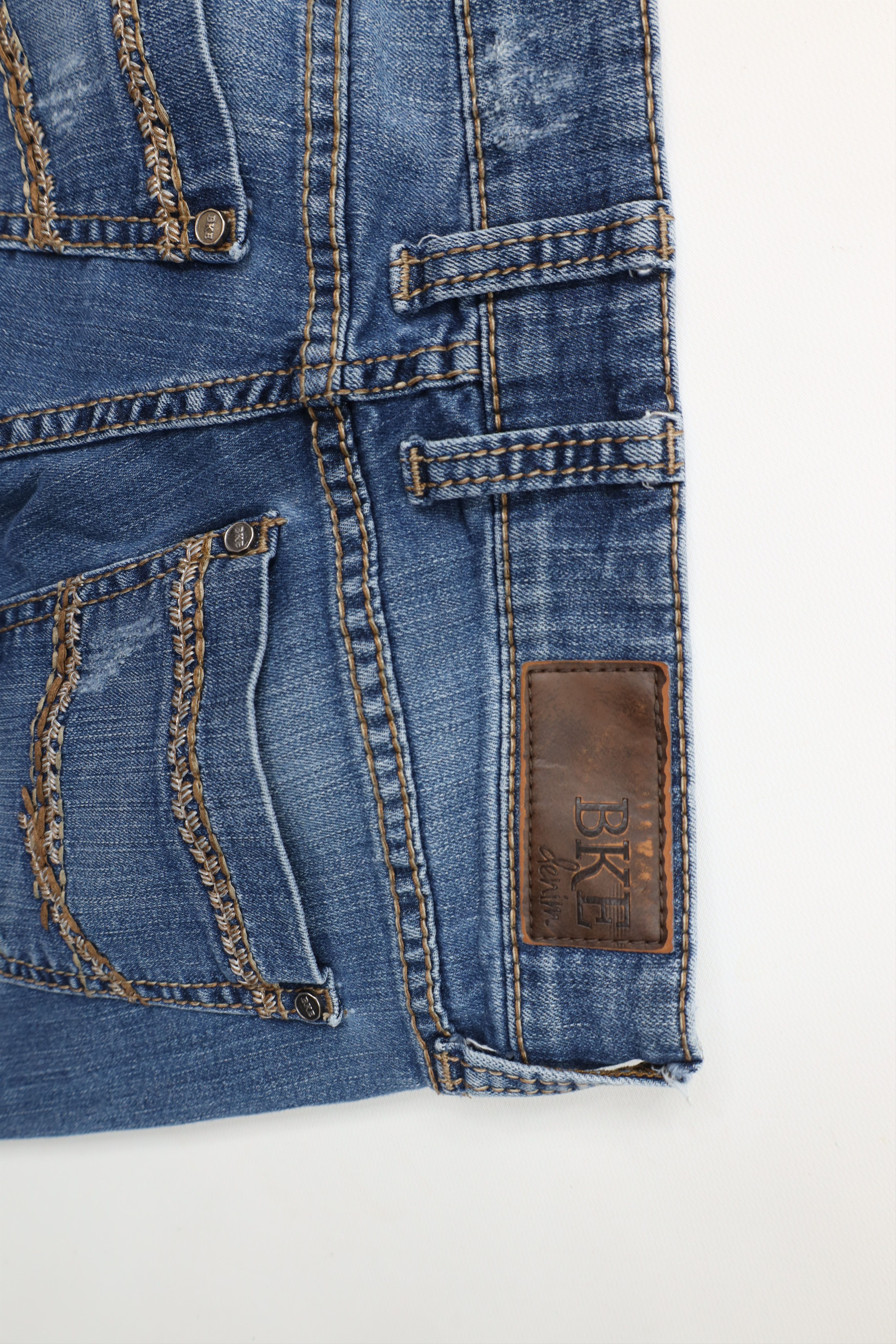 Vintage Buckle BKE Stretch Thick Stitch Skinny Leg Denim Jeans Size 28" / US 6 / IT 42 - 12 Thumbnail