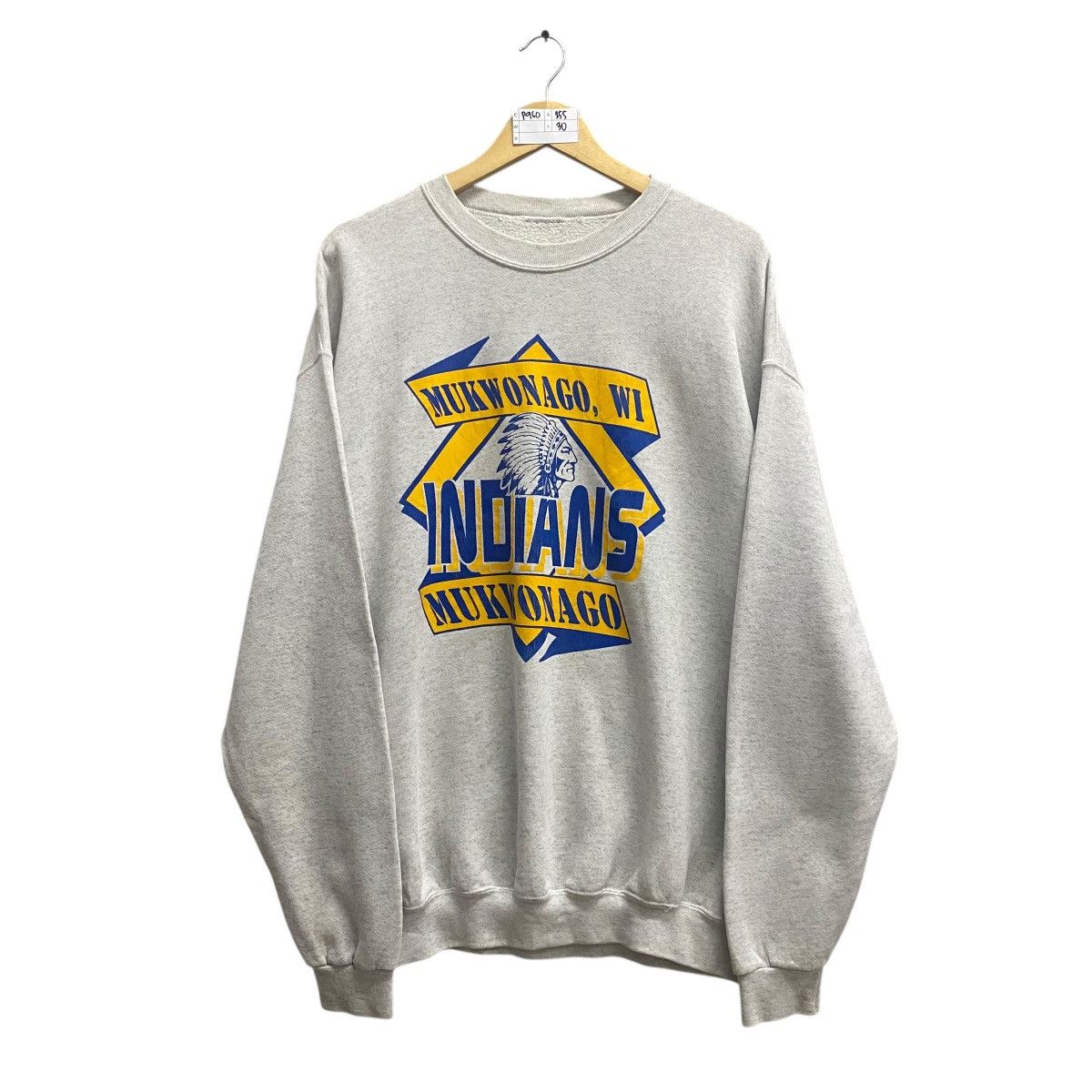 Vintage Vintage 90s Mukwonago Indians Baggy Sweatshirt XL Size US XL / EU 56 / 4 - 1 Thumbnail