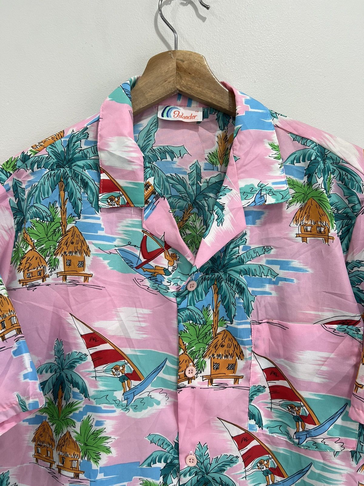Vintage Vintage Islander Hawaiian Shirt pink surf style rider ocean Size US L / EU 52-54 / 3 - 2 Thumbnail