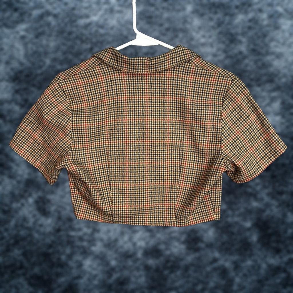 Vintage John Galt Shirt Womens XS Cropped Button-Up Plaid Short Sleeve Lightweight Size XS / US 0-2 / IT 36-38 - 1 Thumbnail
