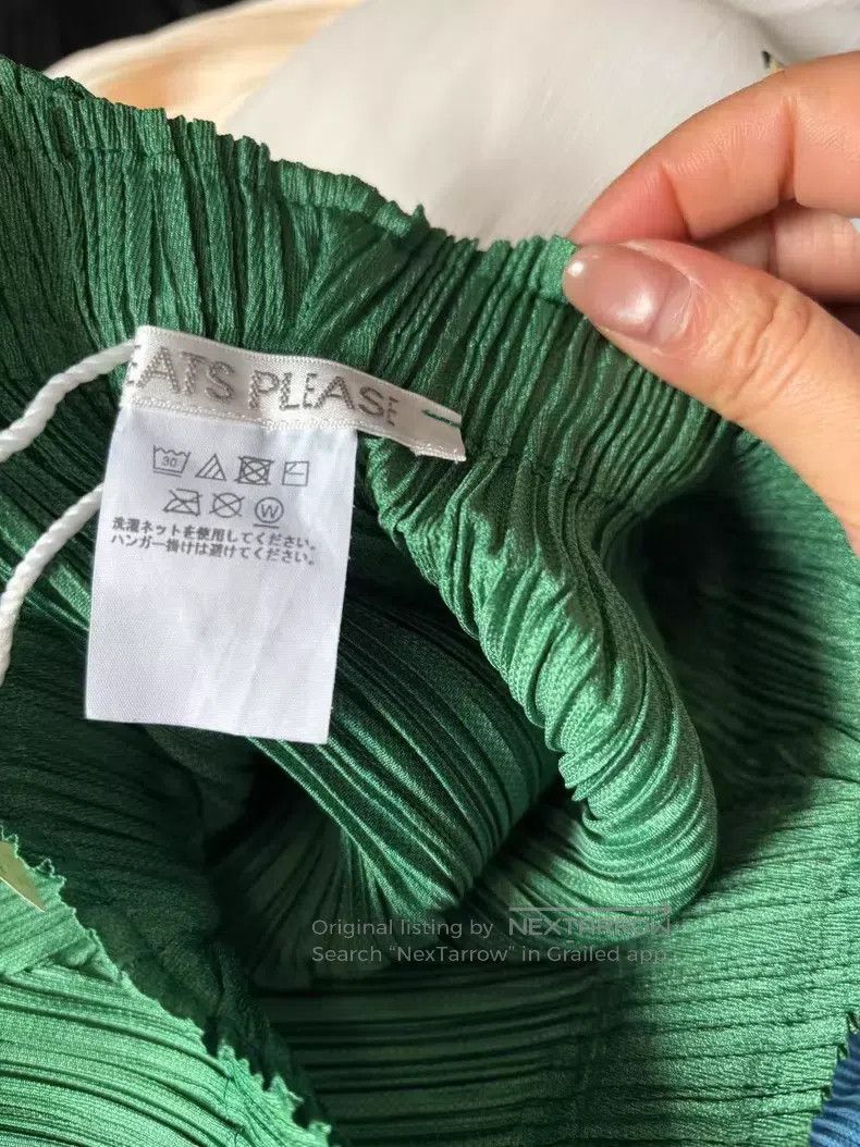 Issey Miyake Issey Miyake size:3 Green irregular pants Size 31" - 4 Thumbnail