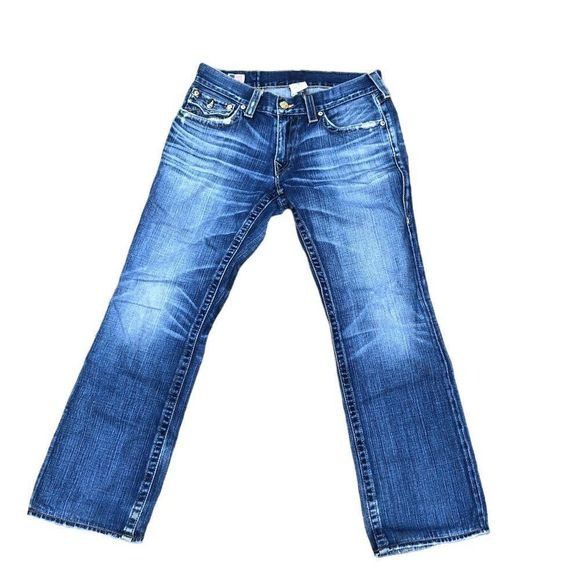 True Religion × Vintage Vintage True Religion Jeans Size 33 'Skull Tab' RICKY Blue Size US 33 - 5 Thumbnail