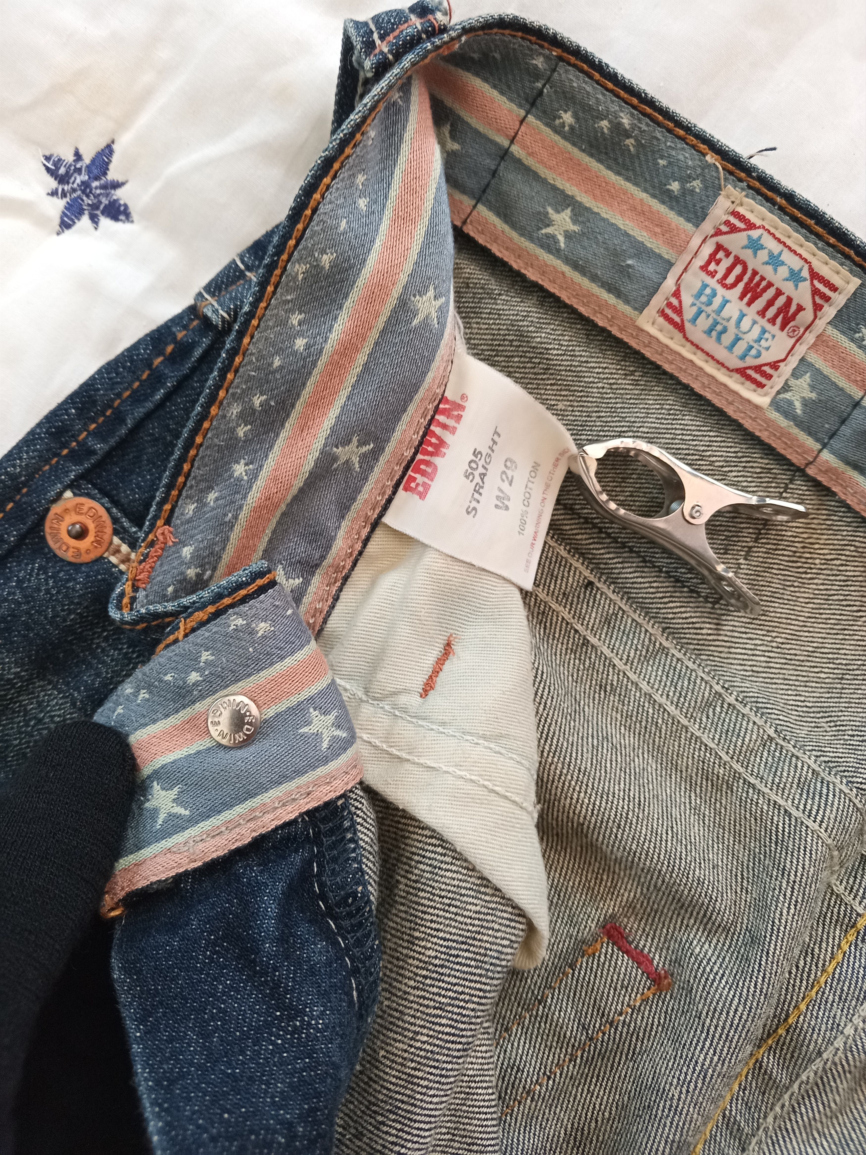 Edwin Edwin 505 Blue Trip Distressed Jeans Size US 29 - 5 Thumbnail