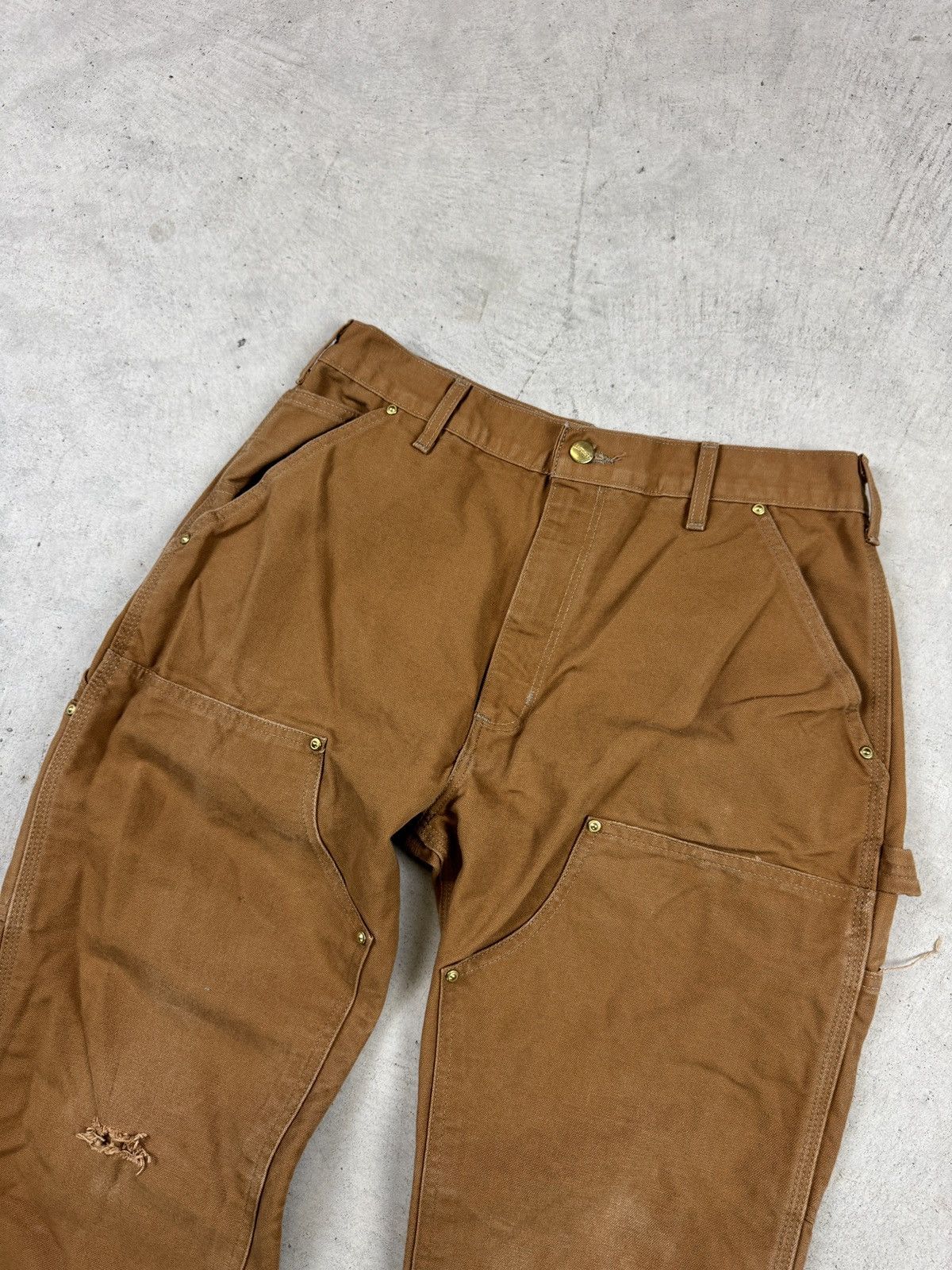 Carhartt × Vintage Vintage Carhartt Tan Double Knee Pants Size US 34 / EU 50 - 3 Thumbnail
