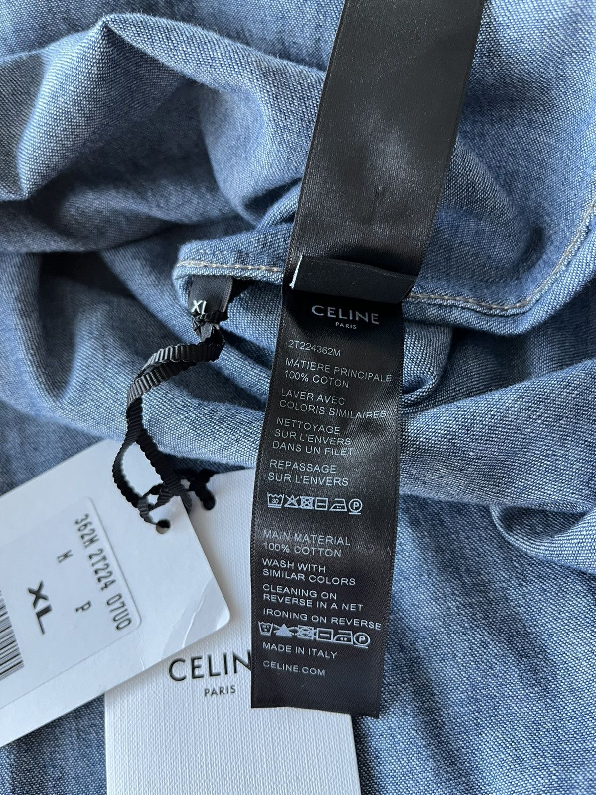 Celine × Hedi Slimane Brand New Rare Classic Hedi Slimane Celine Denim Shirt Size US XL / EU 56 / 4 - 17 Thumbnail