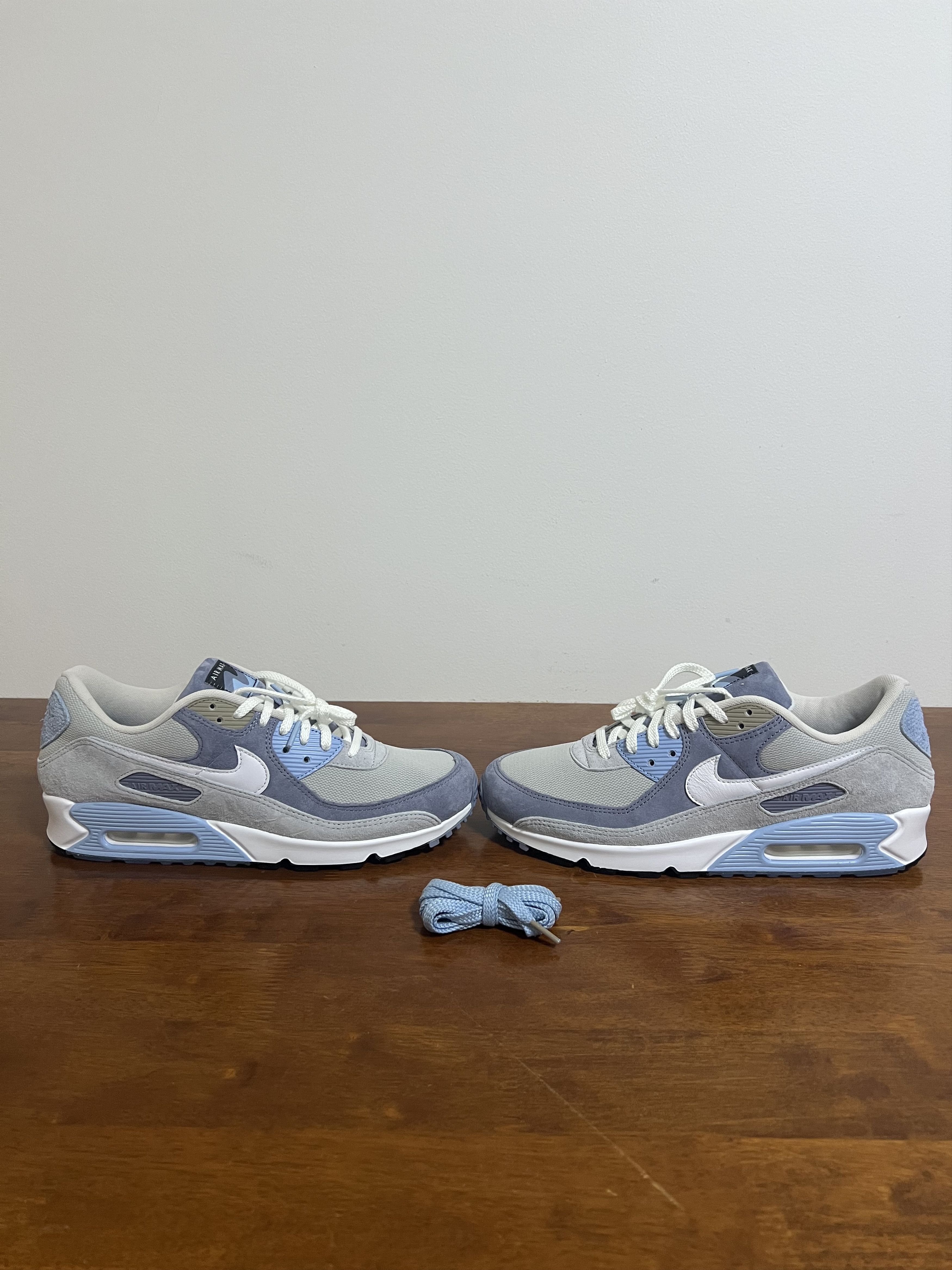 Nike 💚 2022 Nike Air Max 90 NRG Ashen Slate/White-Light Bone NEW Size US 12 / EU 45 - 2 Thumbnail