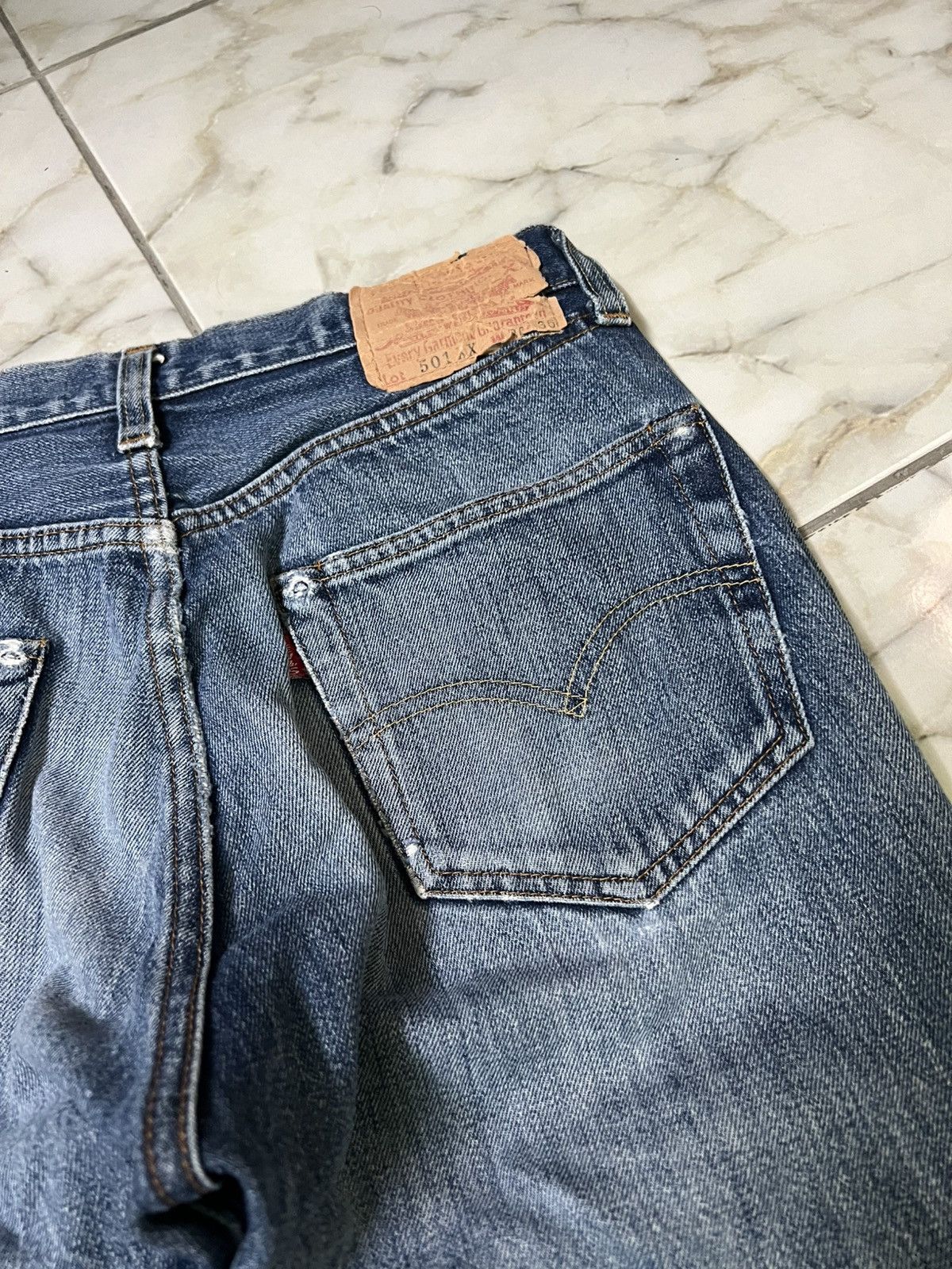 Levi's × Levi's Vintage Clothing 💥Vintage 90’s💥Levis Big E 501 XX Distress Selvedge Jean Size US 28 / EU 44 - 14 Thumbnail