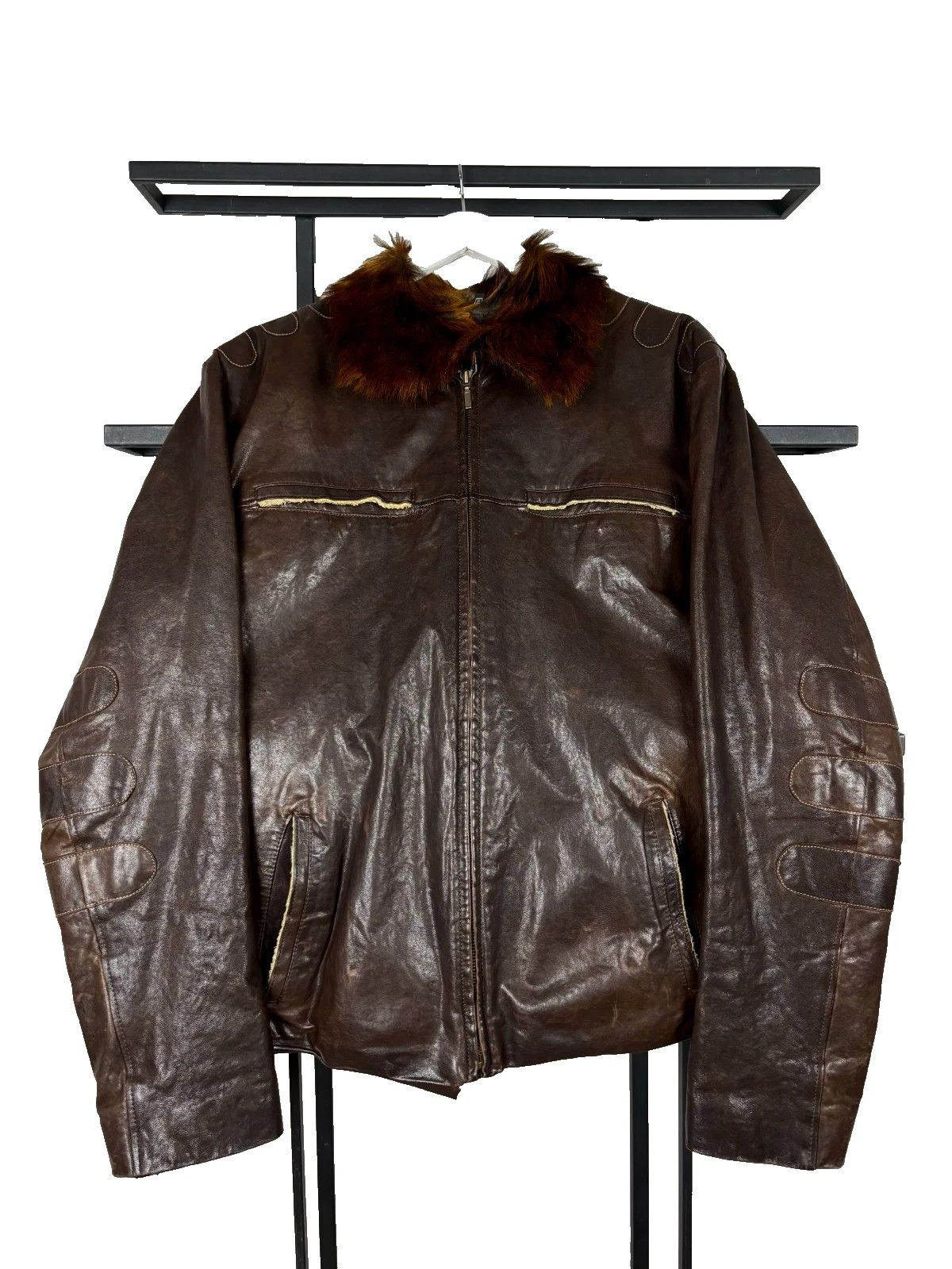 Yohji Yamamoto crazy dolce gabbana 2003 style cropped fur/leather jacket Size US L / EU 52-54 / 3 - 2 Thumbnail