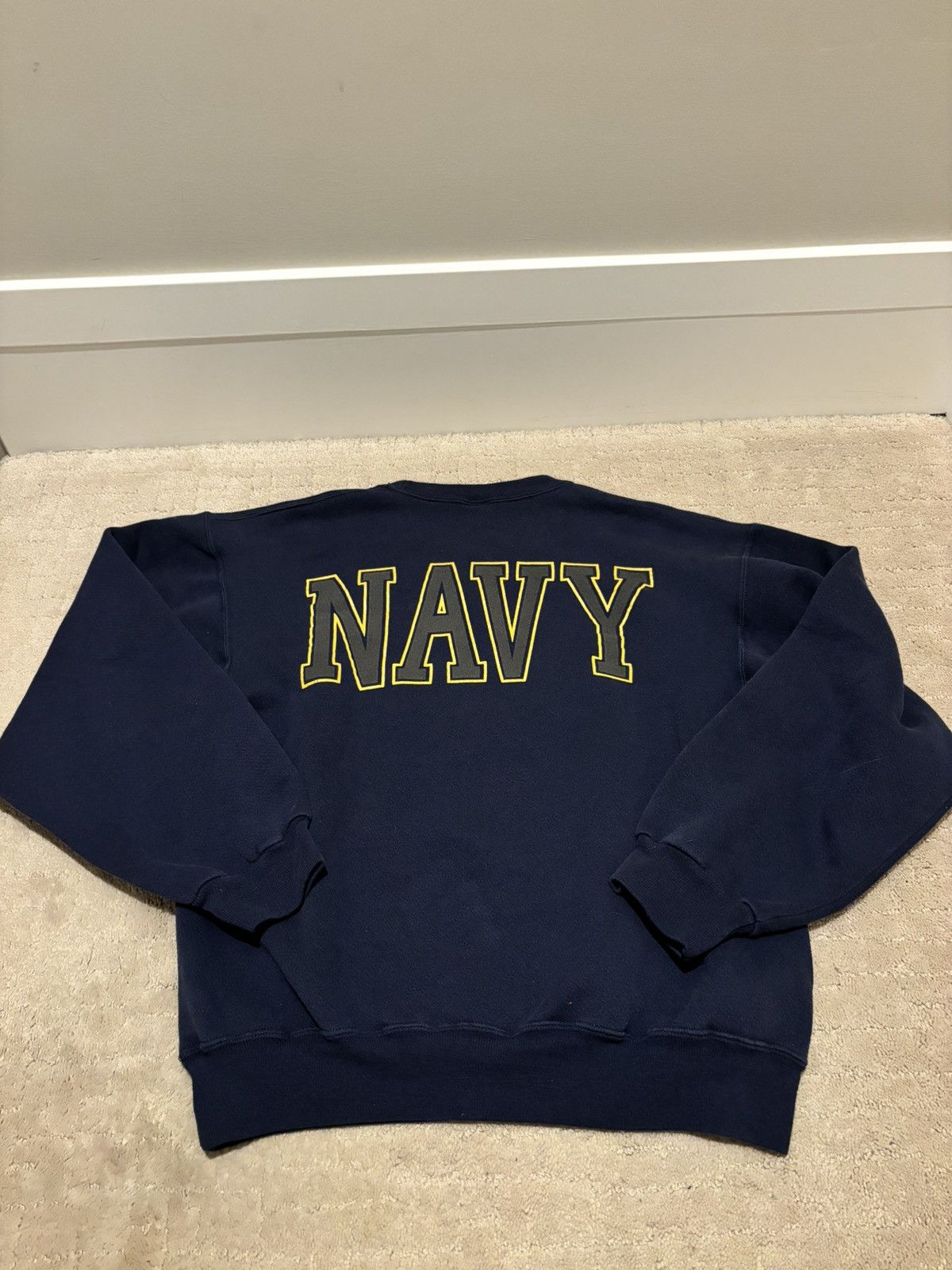 Vintage Vintage Navy crewneck sweater Size US M / EU 48-50 / 2 - 3 Thumbnail