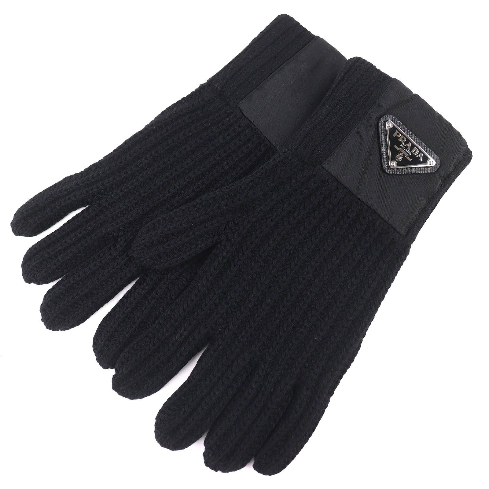 Prada Prada Prada Triangle Rib Knit Leather Gloves Textile Gloves UMK75 DUTY FREE for USA Size ONE SIZE - 1 Thumbnail