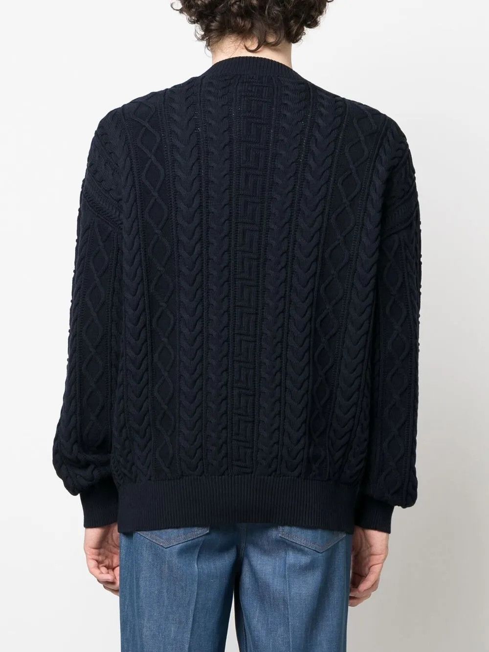 Versace o1y0525 Logo Crewneck Sweater in Midnight Blue Size US S / EU 44-46 / 1 - 4 Thumbnail