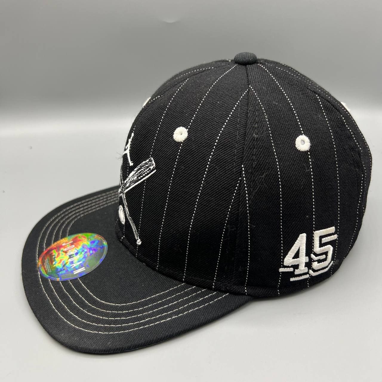 Jordan Brand Air Jordan Hat Men Baron 45 Pinstripe Jumpman Snap Back Cap Size ONE SIZE - 2 Thumbnail