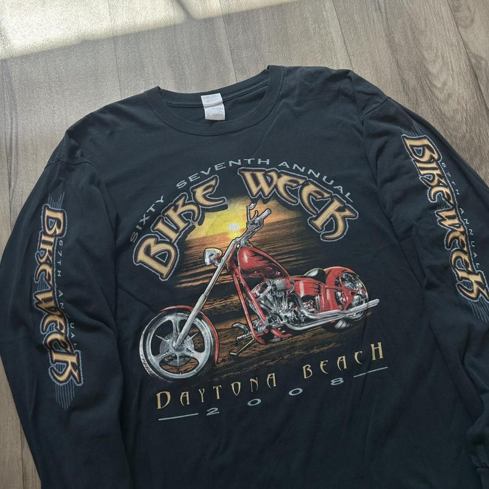Harley Davidson Vintage Bike Week Motorcycle T shirt Beach Long Sleeve XL Size US XL / EU 56 / 4 - 2 Thumbnail