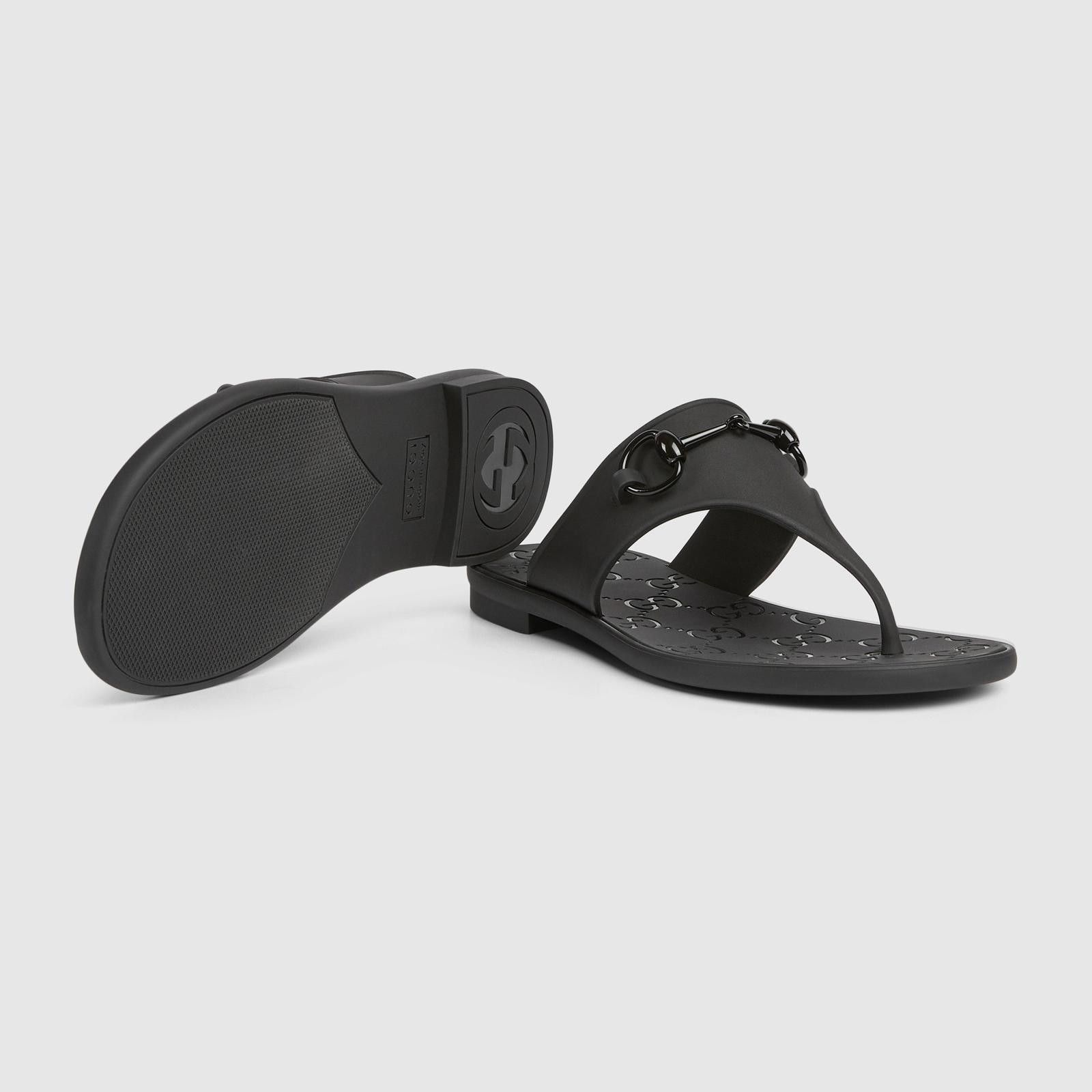 Gucci Gucci Horsebit Thong Rubber Sandals Size US 4 / IT 34 - 4 Thumbnail