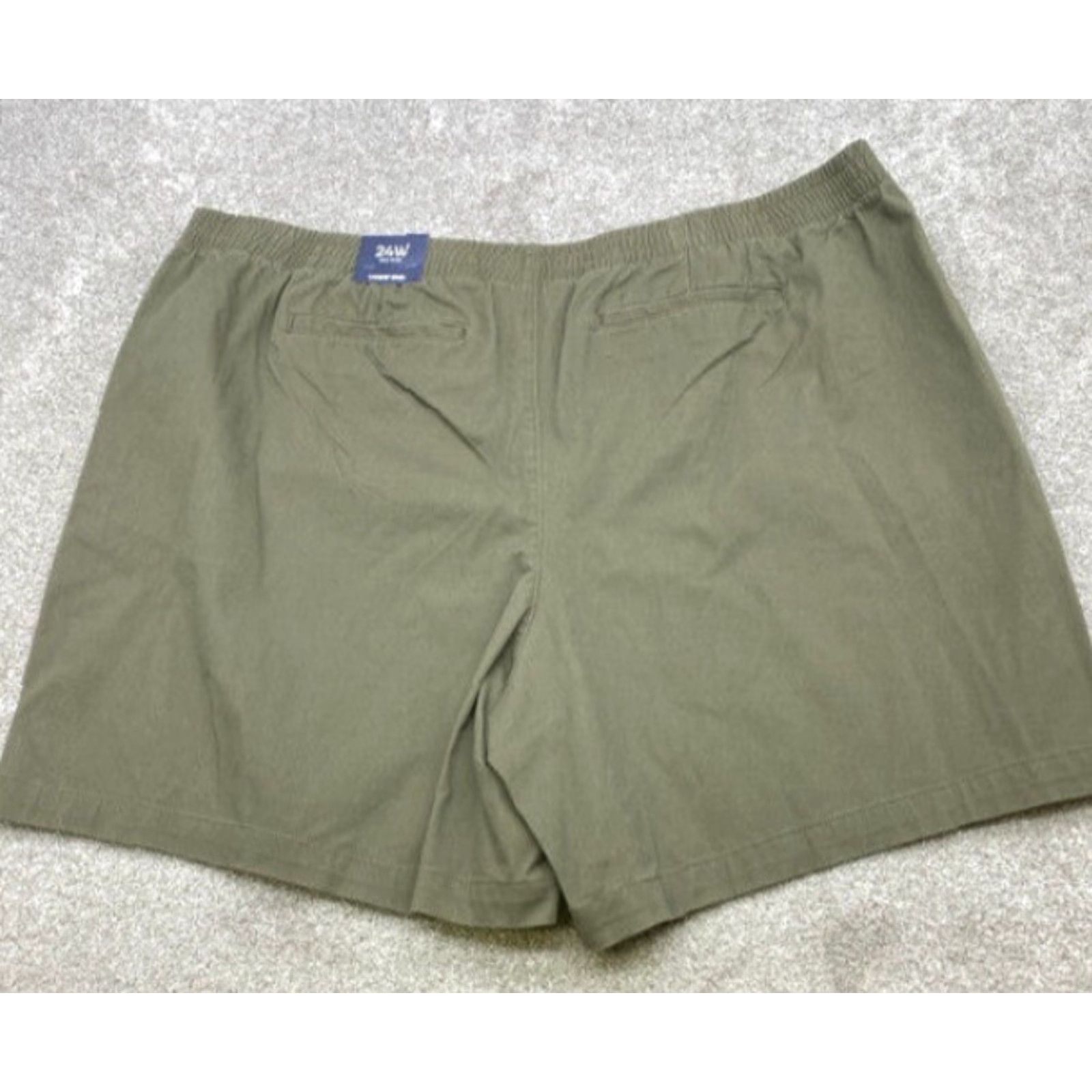 Lands' End VINTAGE Lands' End Shorts Womens 24W Olive Regular Chino Waist 43" Inseam 7.5" Cotton Spandex Stretch Flat Front Slash Pocket 5135 NWT Size 28" / US 6 / IT 42 - 5 Thumbnail