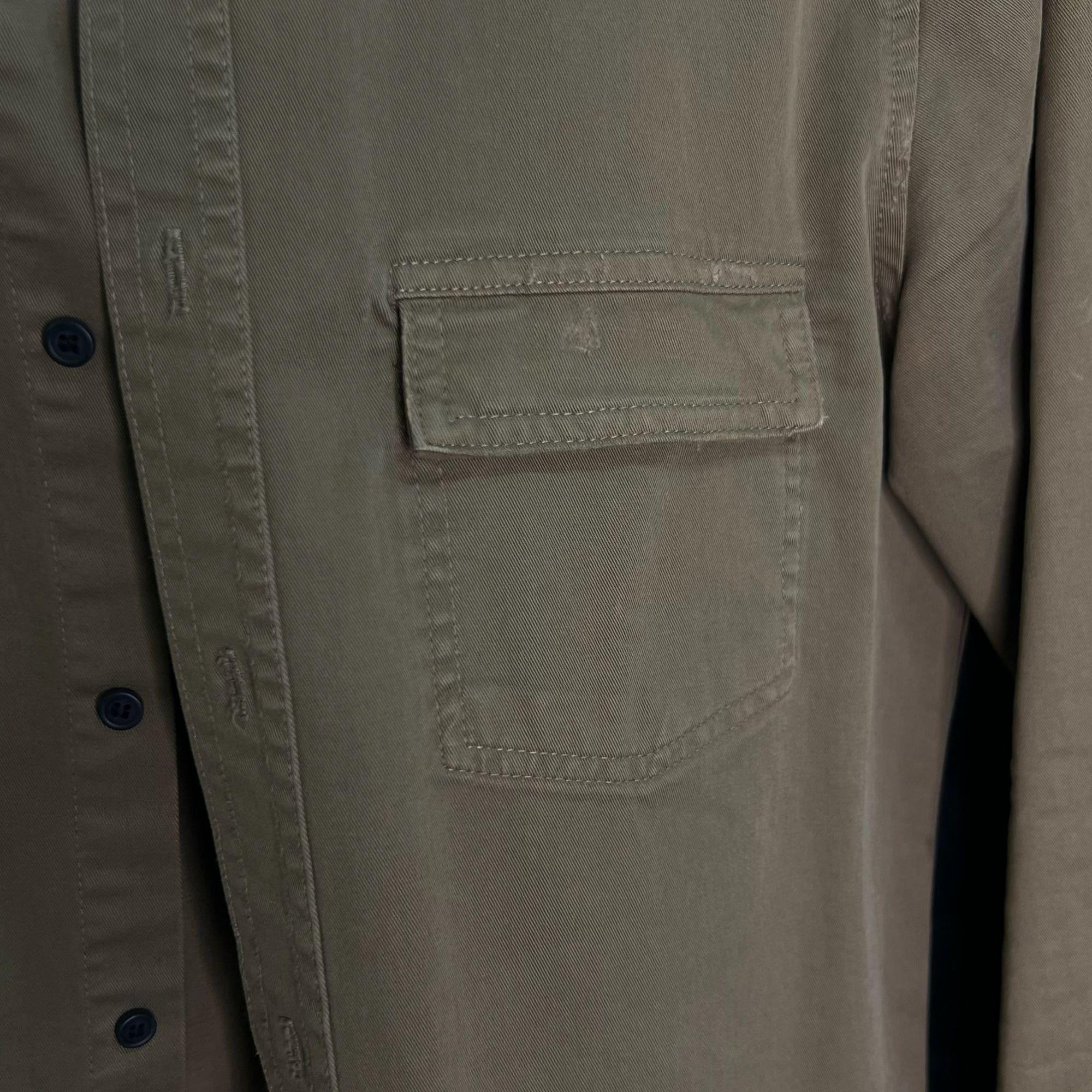 The Kooples The Kooples Mens Khaki Cotton Button-Up Shirt With Front Poc Size US M / EU 48-50 / 2 - 7 Thumbnail