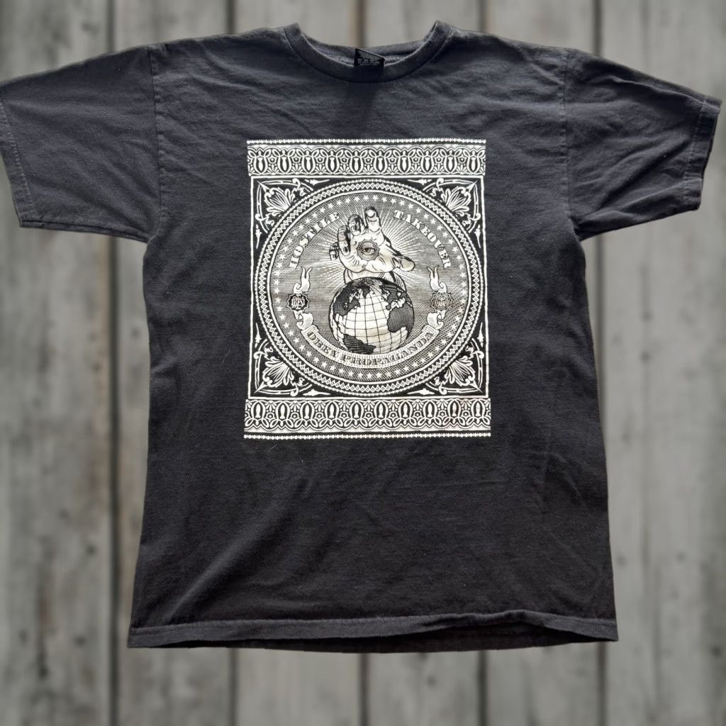 Obey VINTAGE Obey Shirt Mens Medium Black Graphic Tee Hand Globe Earth Streetwear Skate Rare Size US M / EU 48-50 / 2 - 1 Thumbnail