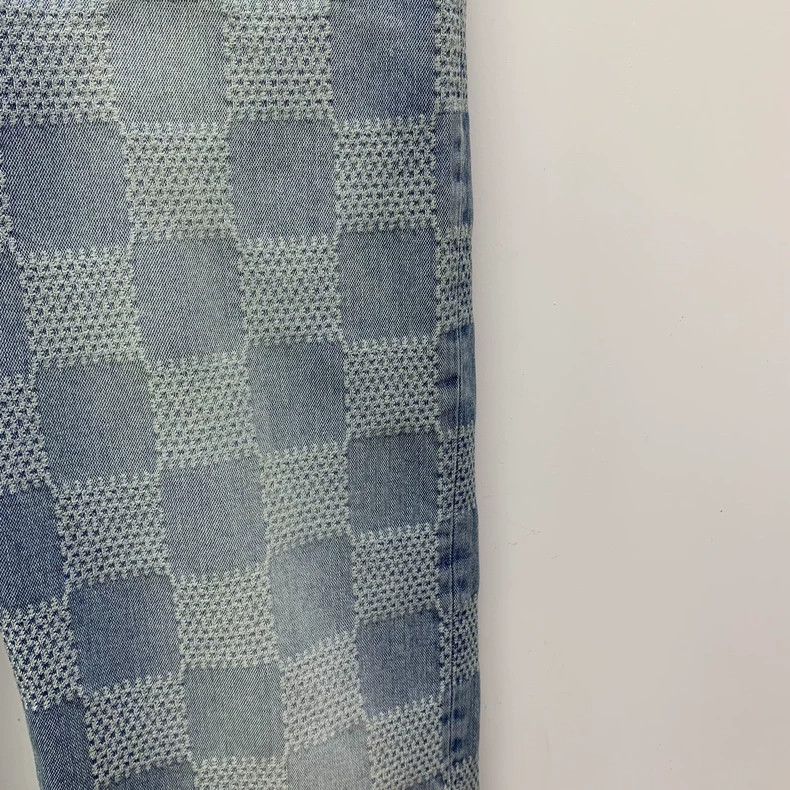 Louis Vuitton Louis Vuitton Blue washed-and-used checkerboard cotton cas Size US 32 / EU 48 - 4 Thumbnail