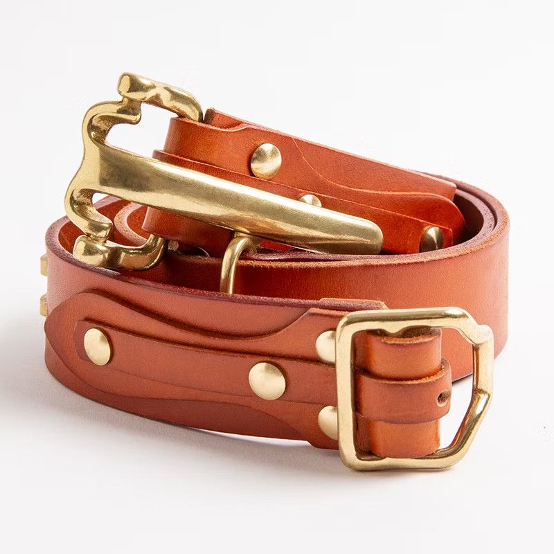Japanese Brand 💥Retro biker streetwear leather belt Size ONE SIZE - 1 Thumbnail