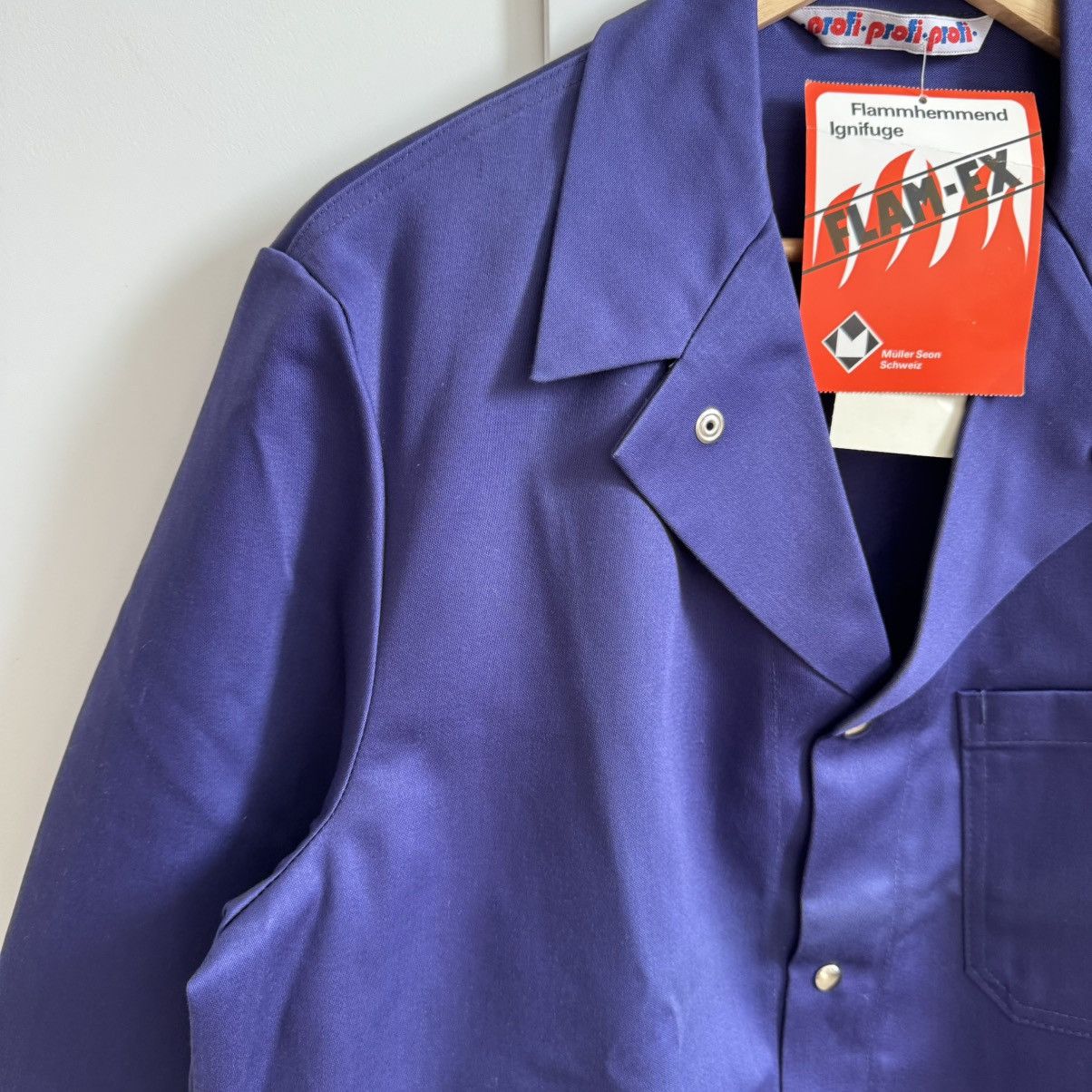 Vintage Swiss vintage work french jacket flame retardant properties Size US L / EU 52-54 / 3 - 3 Thumbnail