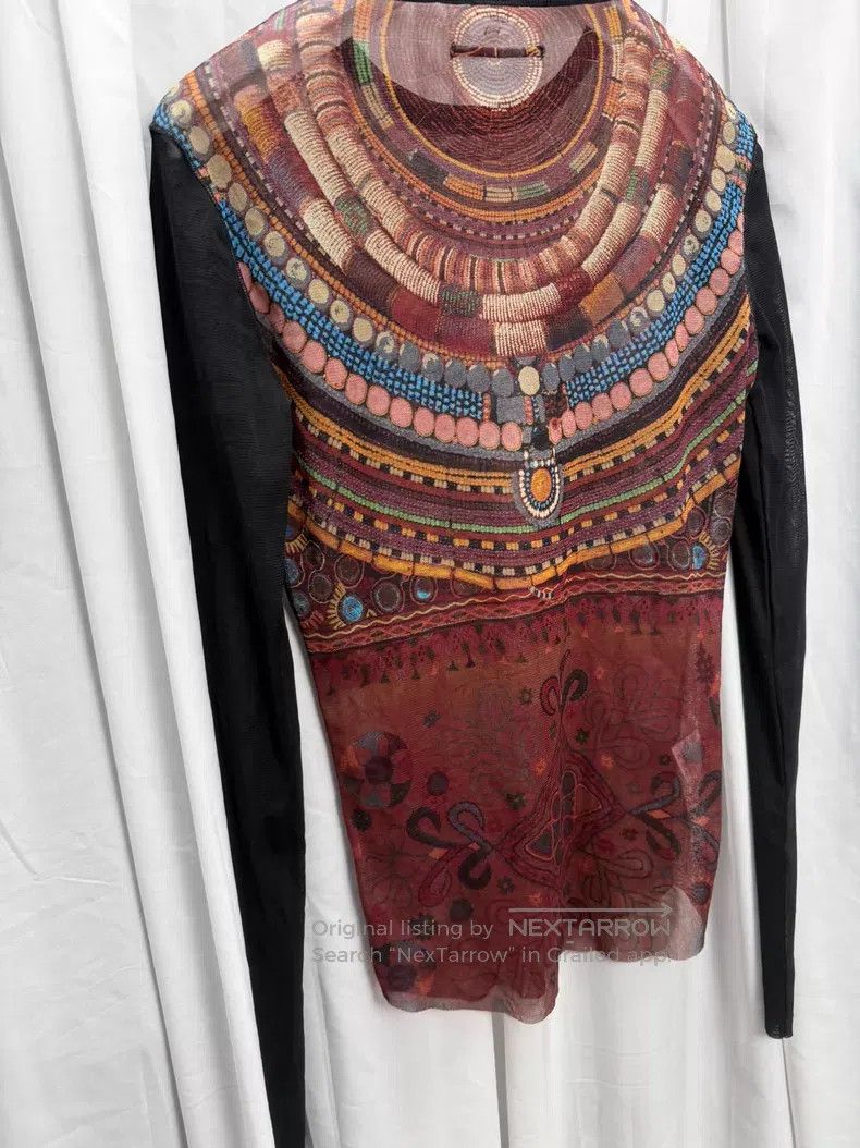 Jean Paul Gaultier Jean Paul Gaultier Mesh long sleeve blouse with intricate Size L / US 10 / IT 46 - 7 Thumbnail