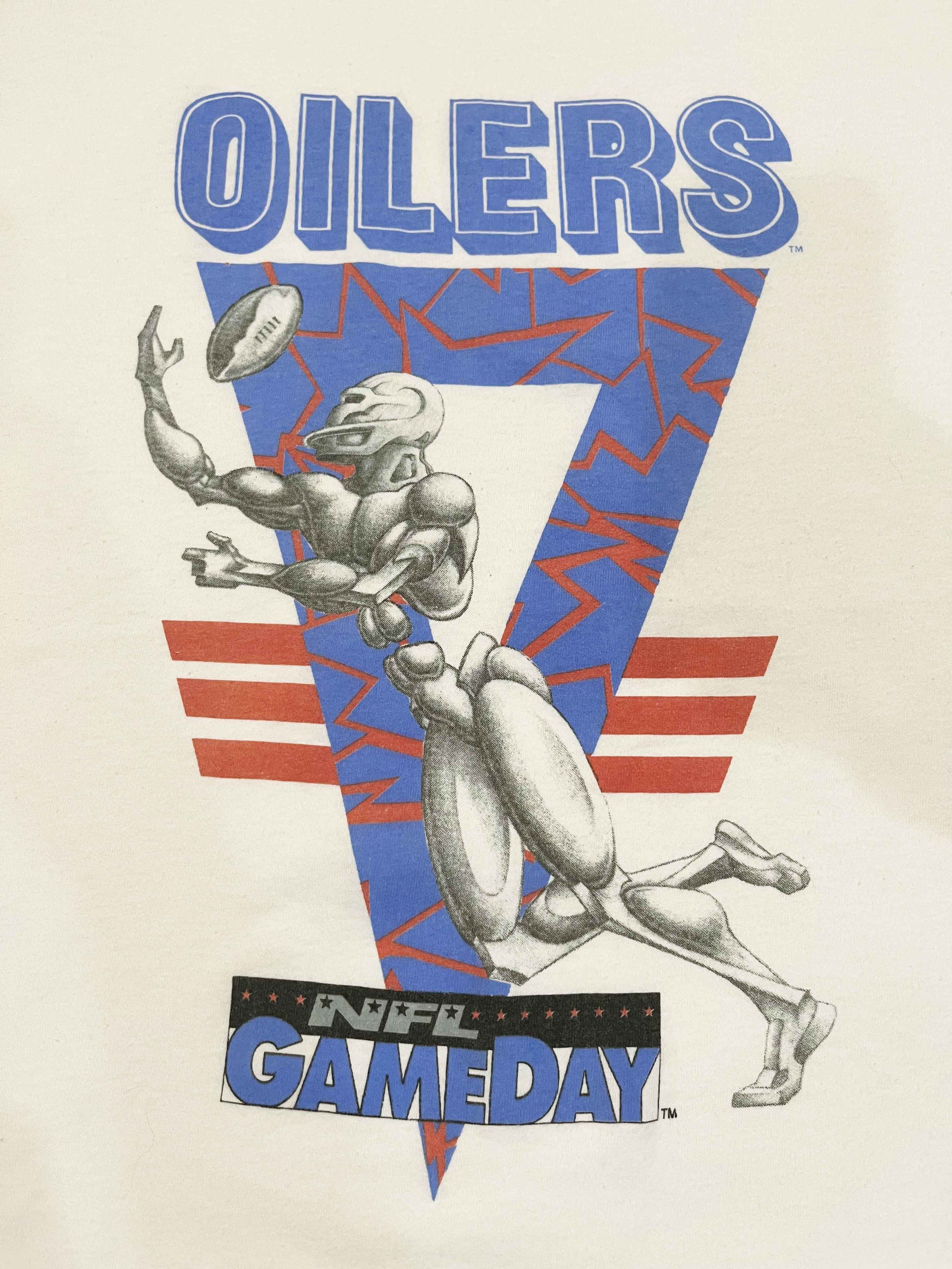 Hanes × NFL × Vintage Vintage Hanes NFL Houston Oilers Football T-Shirt Size US XL / EU 56 / 4 - 2 Thumbnail